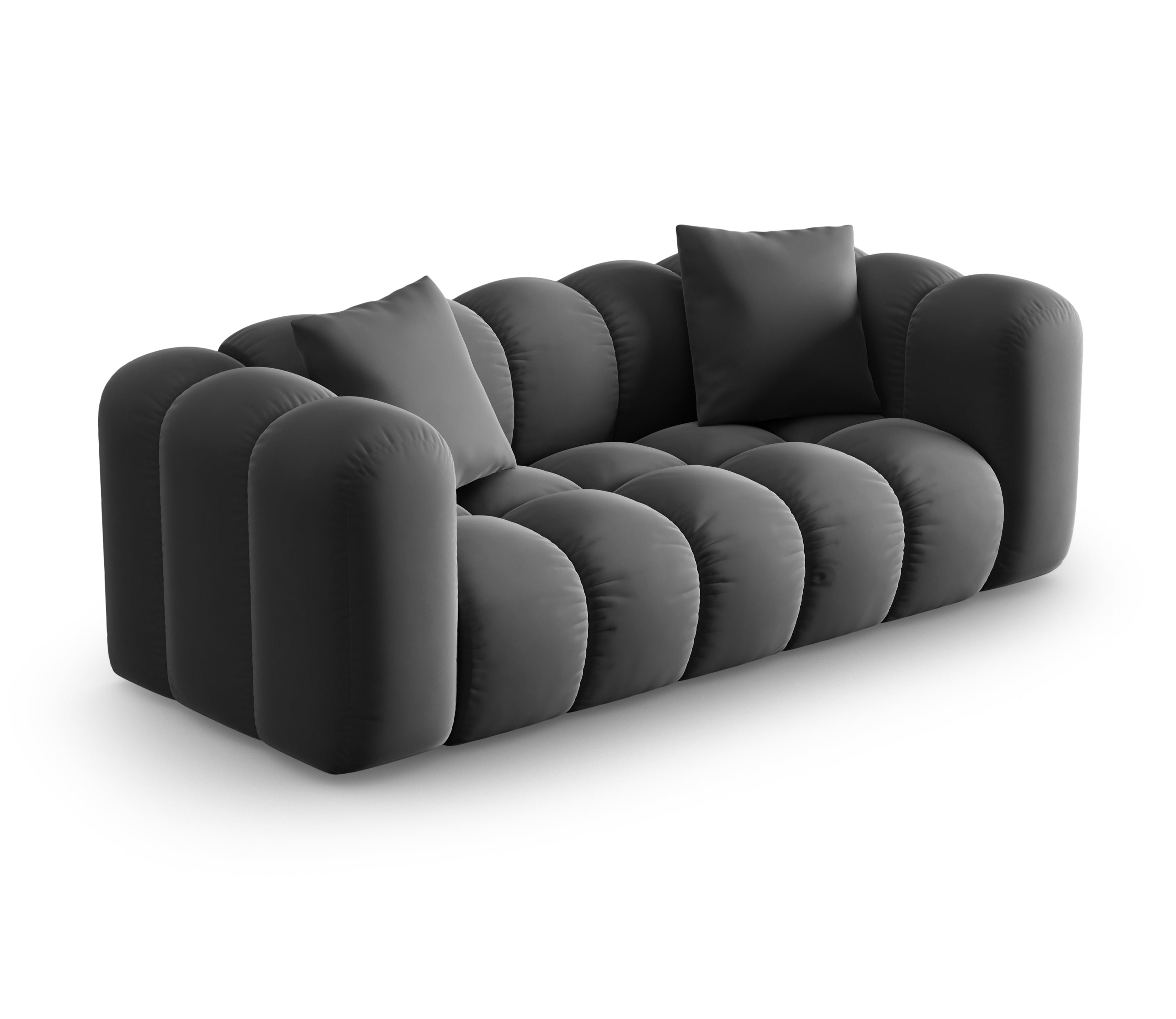 Sofa aksamitna 2-osobowa HALLEY szary