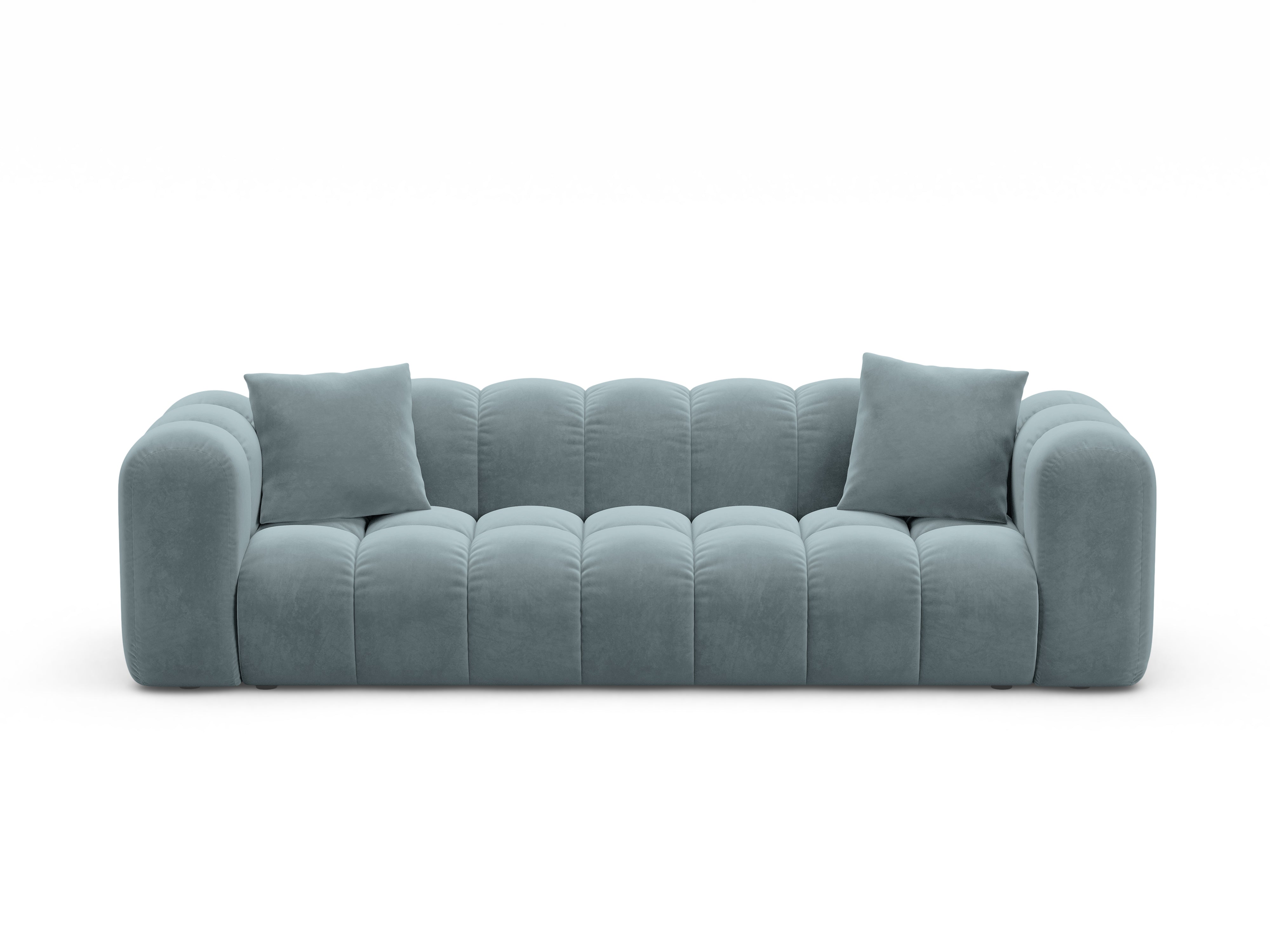 Sofa aus Samt mit Schlaf-Funktion ASTRO hellblau
