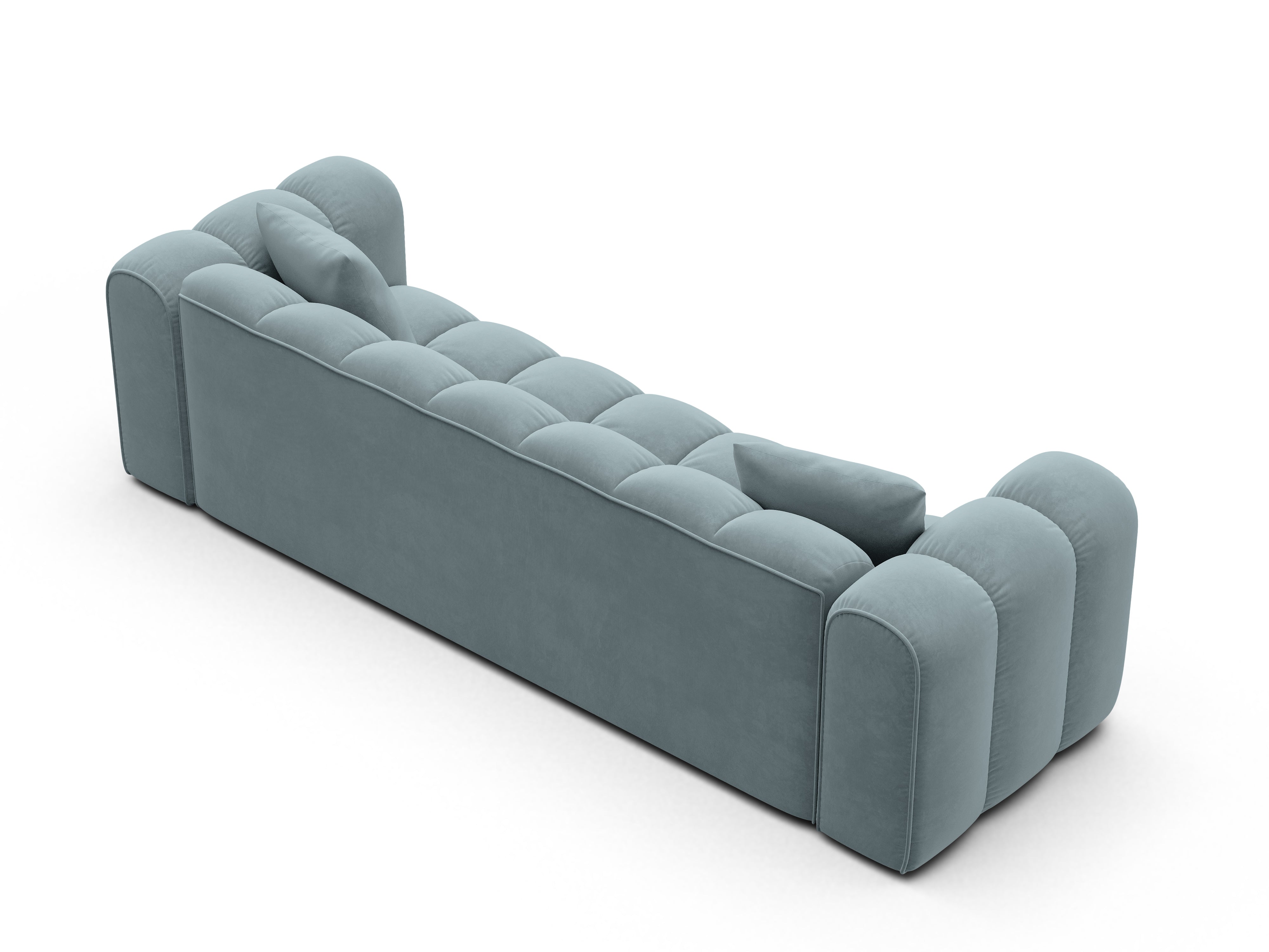 Sofa aus Samt mit Schlaf-Funktion ASTRO hellblau