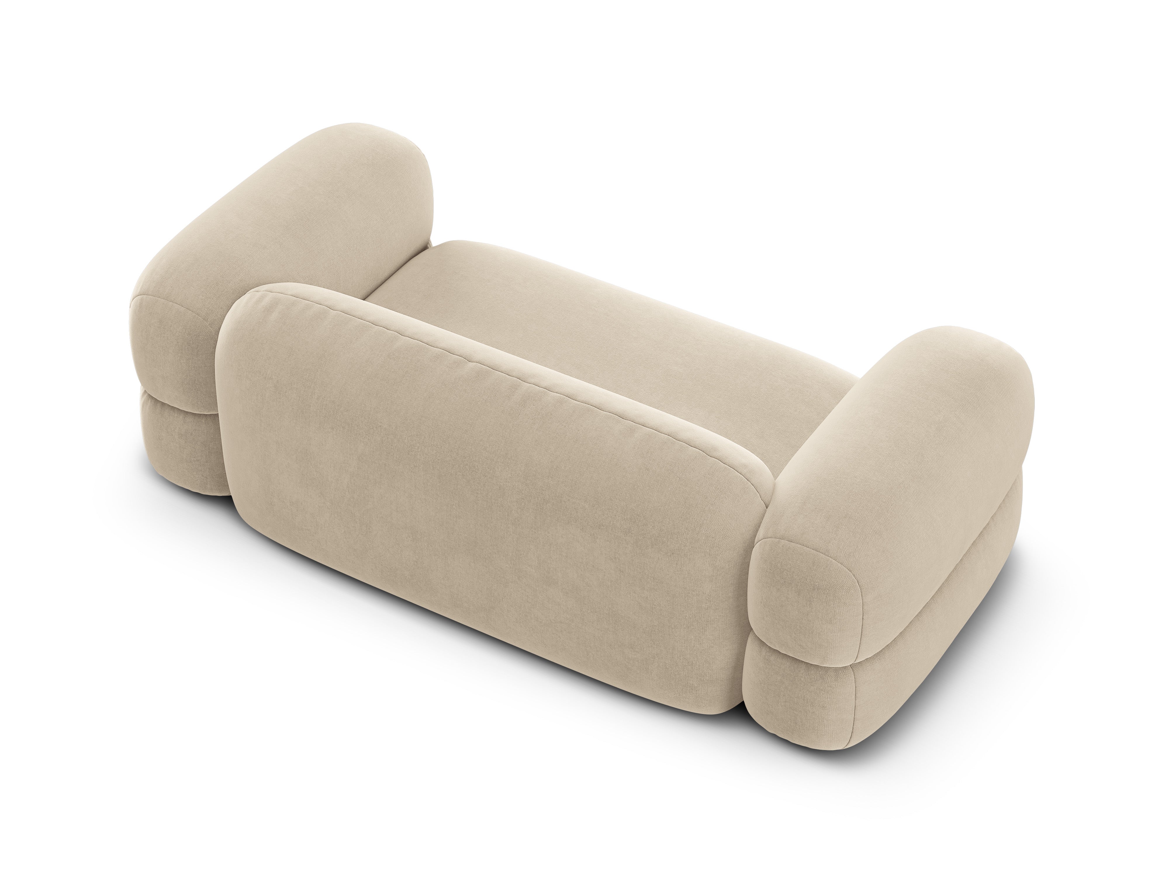 Sofa aksamitna 3-osobowa ROGER jasnobeżowy