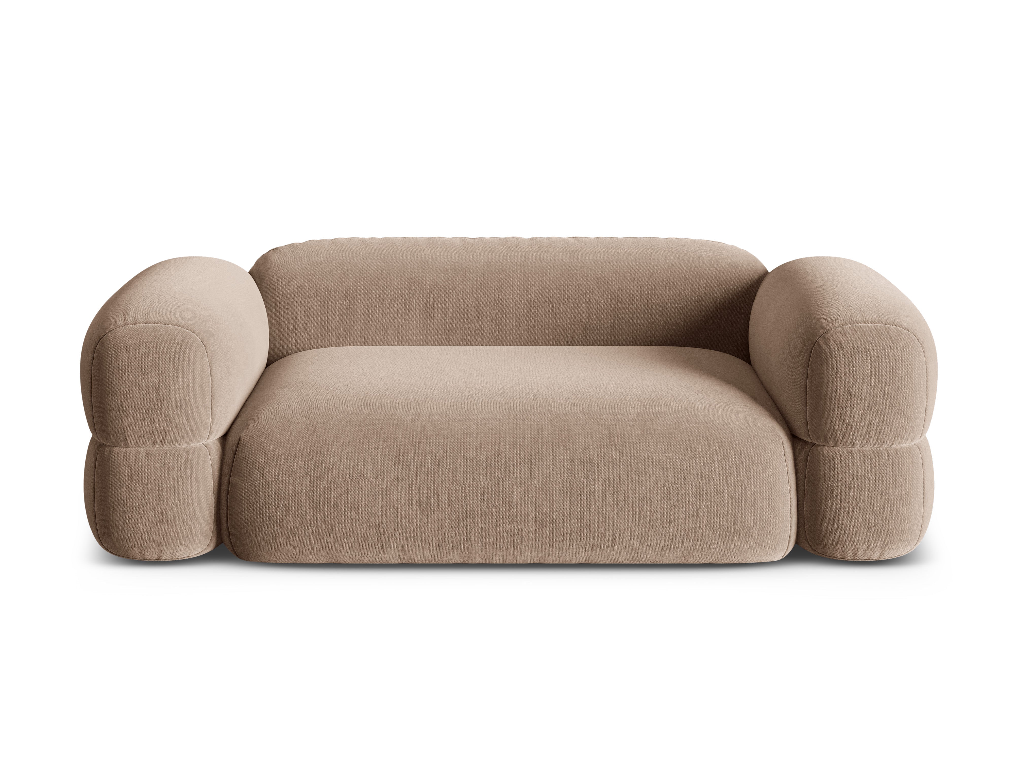 Sofa aksamitna 3-osobowa ROGER ciemnobeżowy