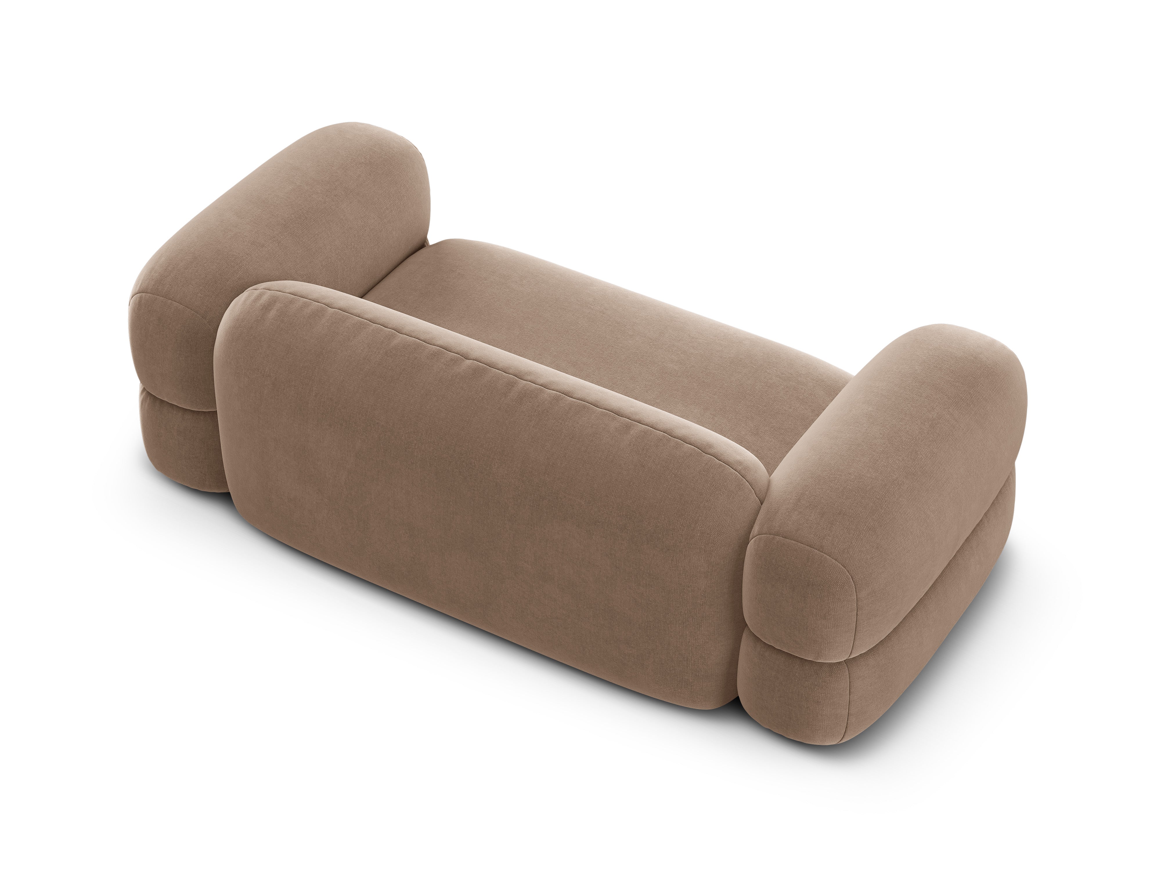 Sofa aksamitna 3-osobowa ROGER ciemnobeżowy