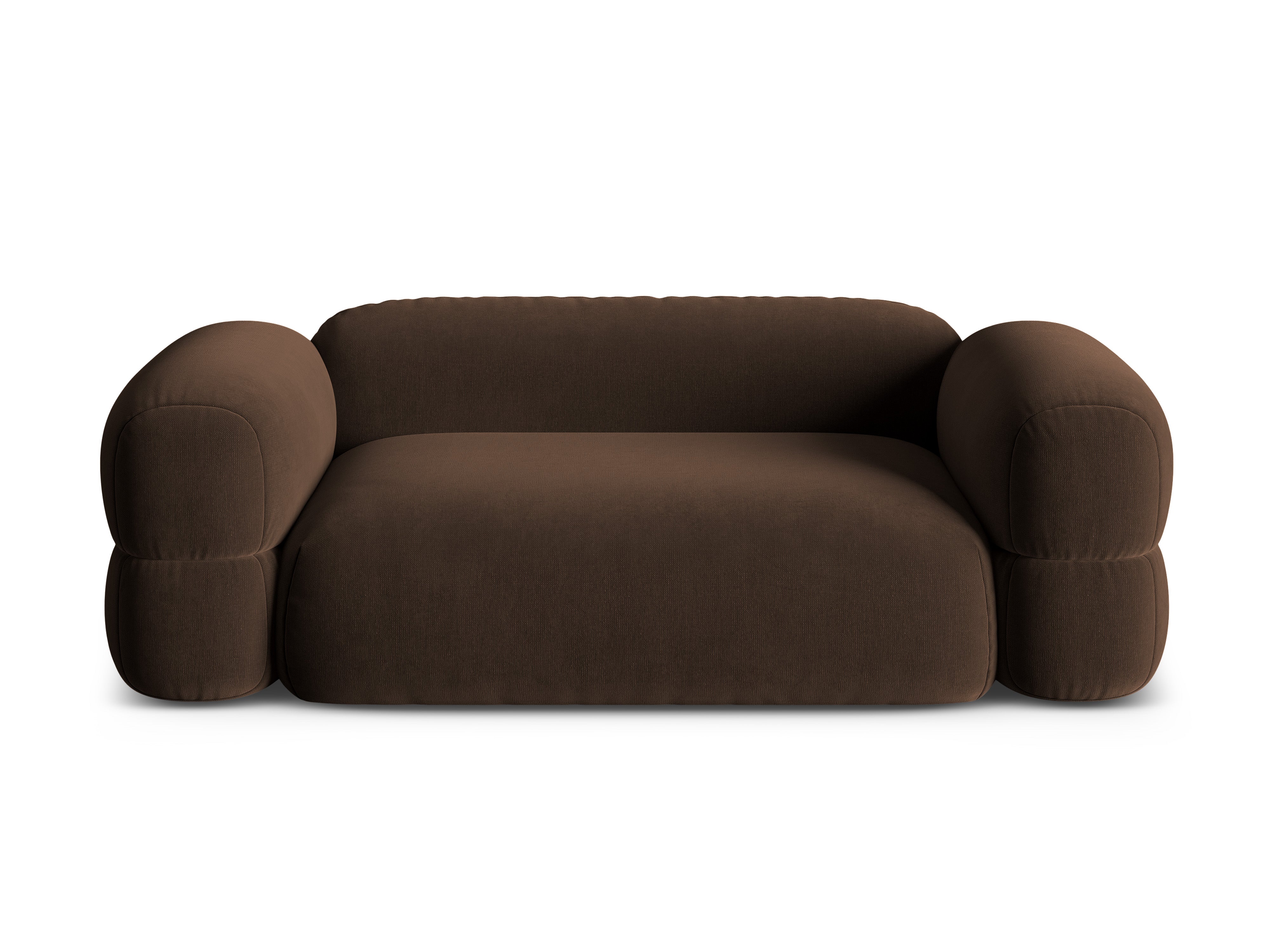 Sofa aksamitna 3-osobowa ROGER czekoladowy