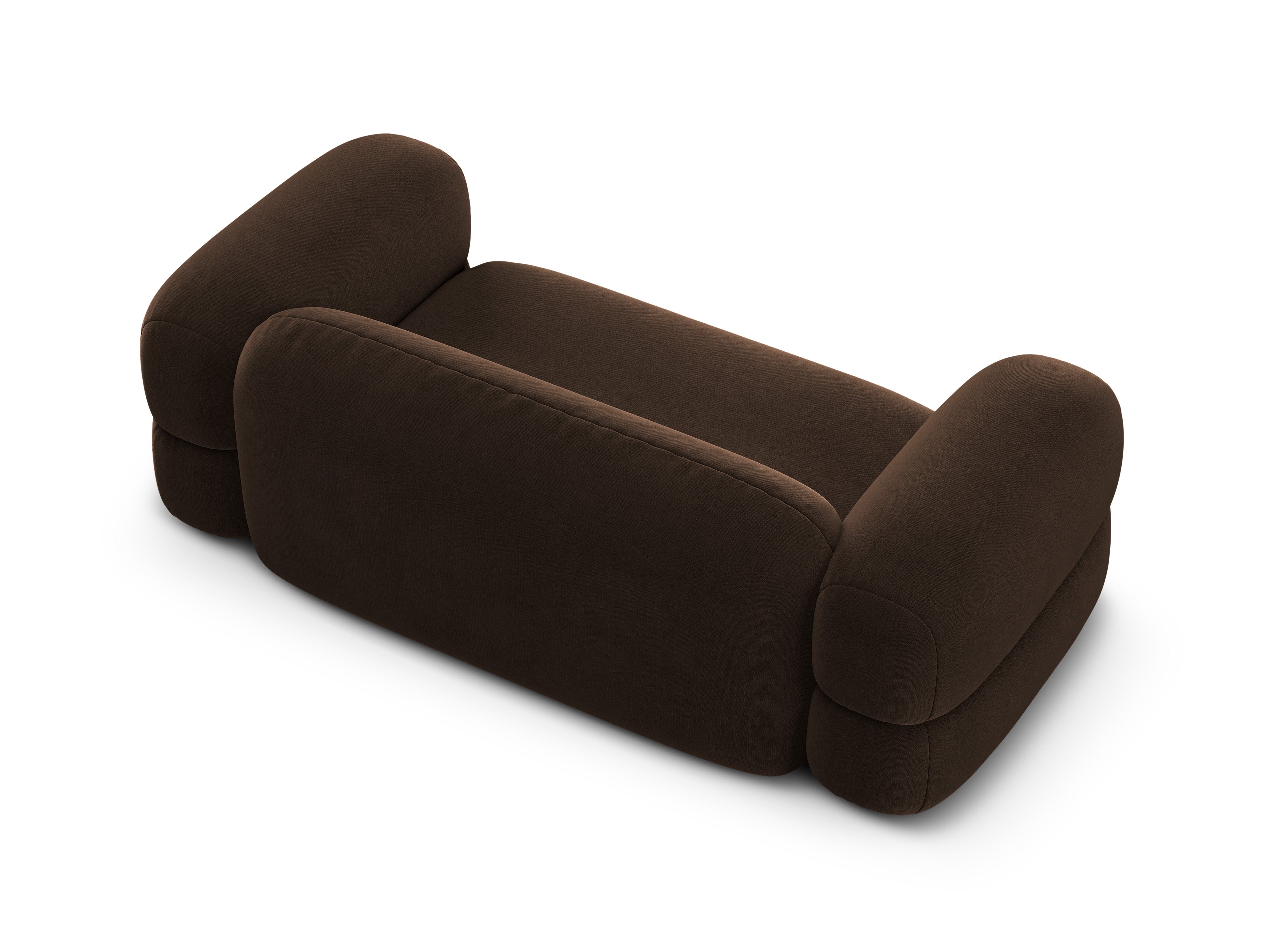 Sofa aksamitna 3-osobowa ROGER czekoladowy