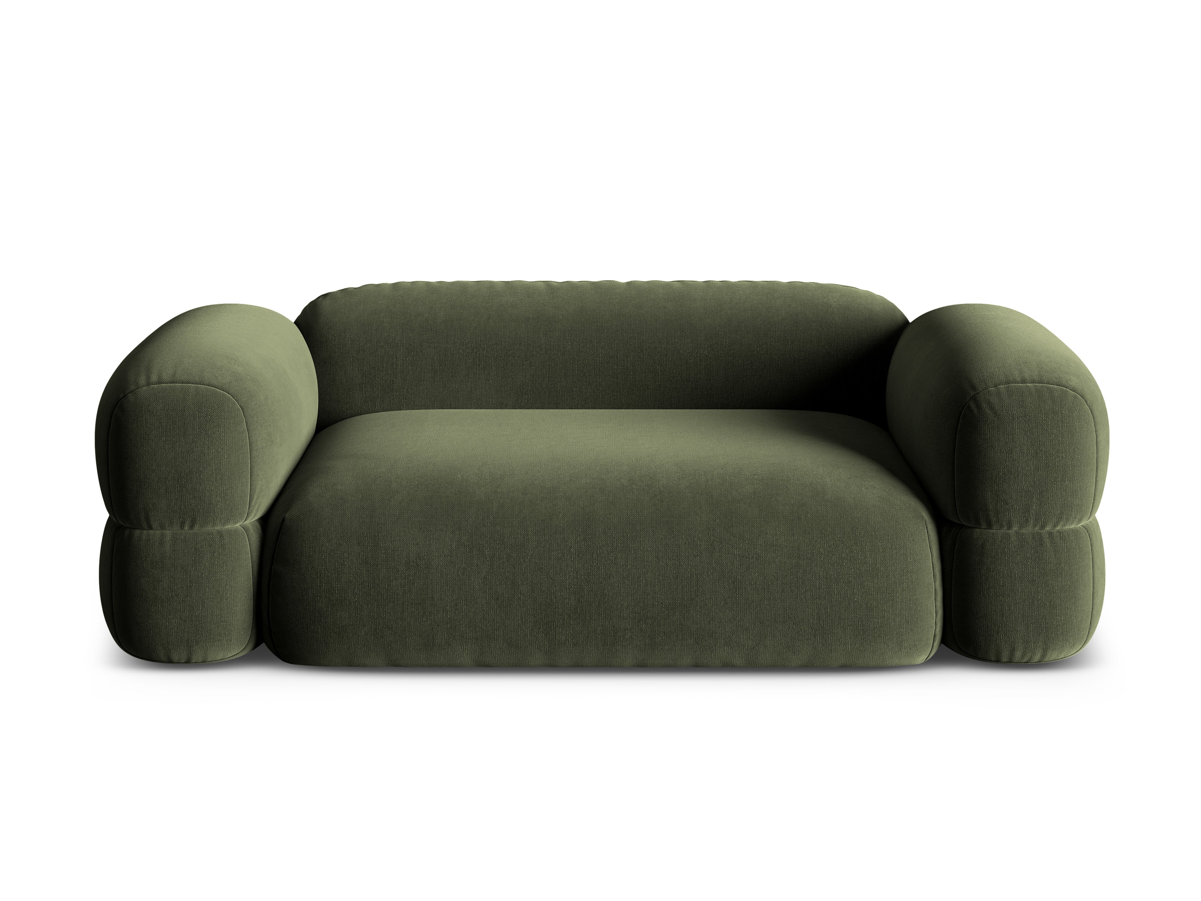 Sofa aksamitna 3-osobowa ROGER oliwkowy