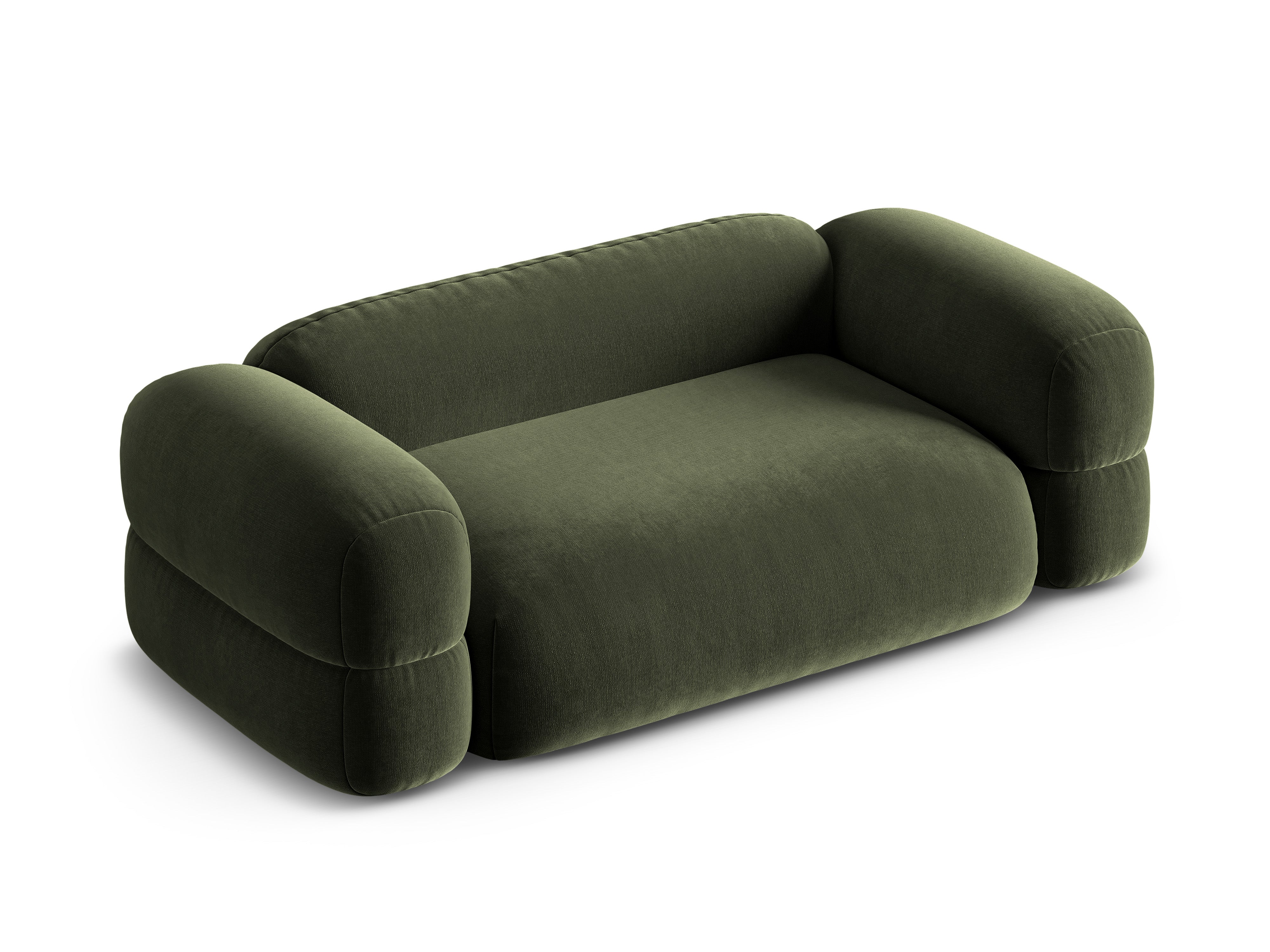 Sofa aksamitna 3-osobowa ROGER oliwkowy