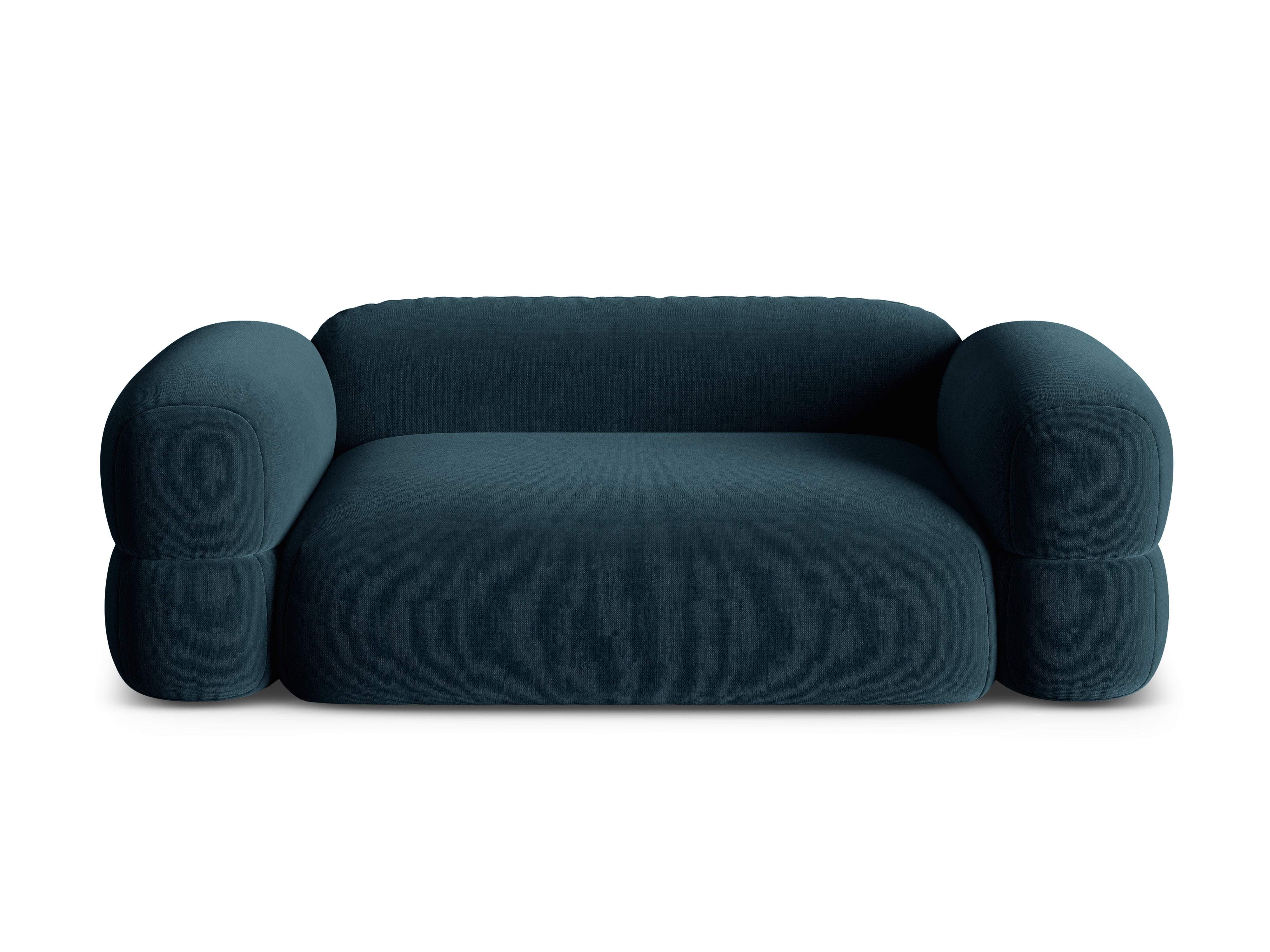 Sofa aksamitna 3-osobowa ROGER niebieski petrol