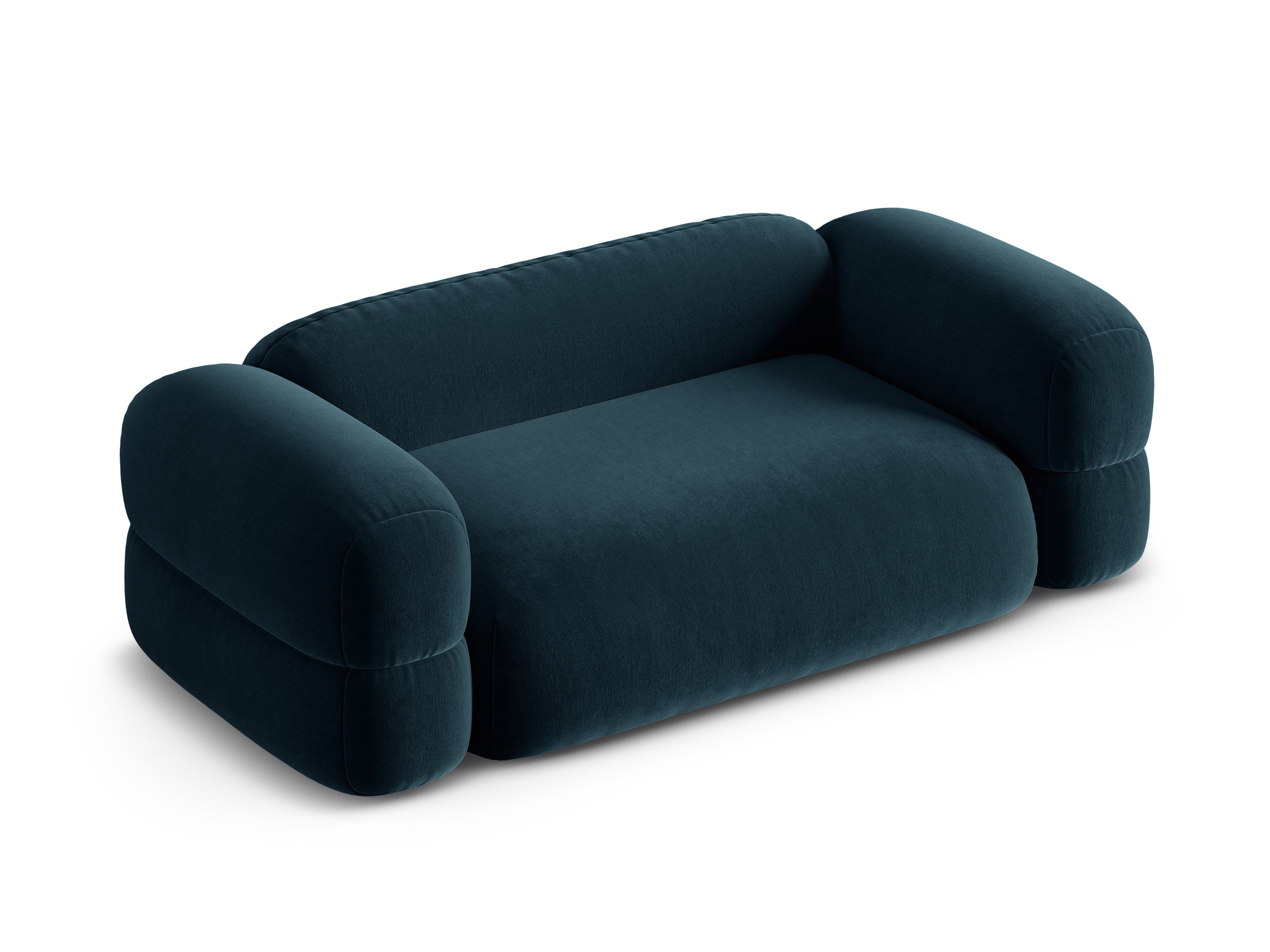 Sofa aksamitna 3-osobowa ROGER niebieski petrol