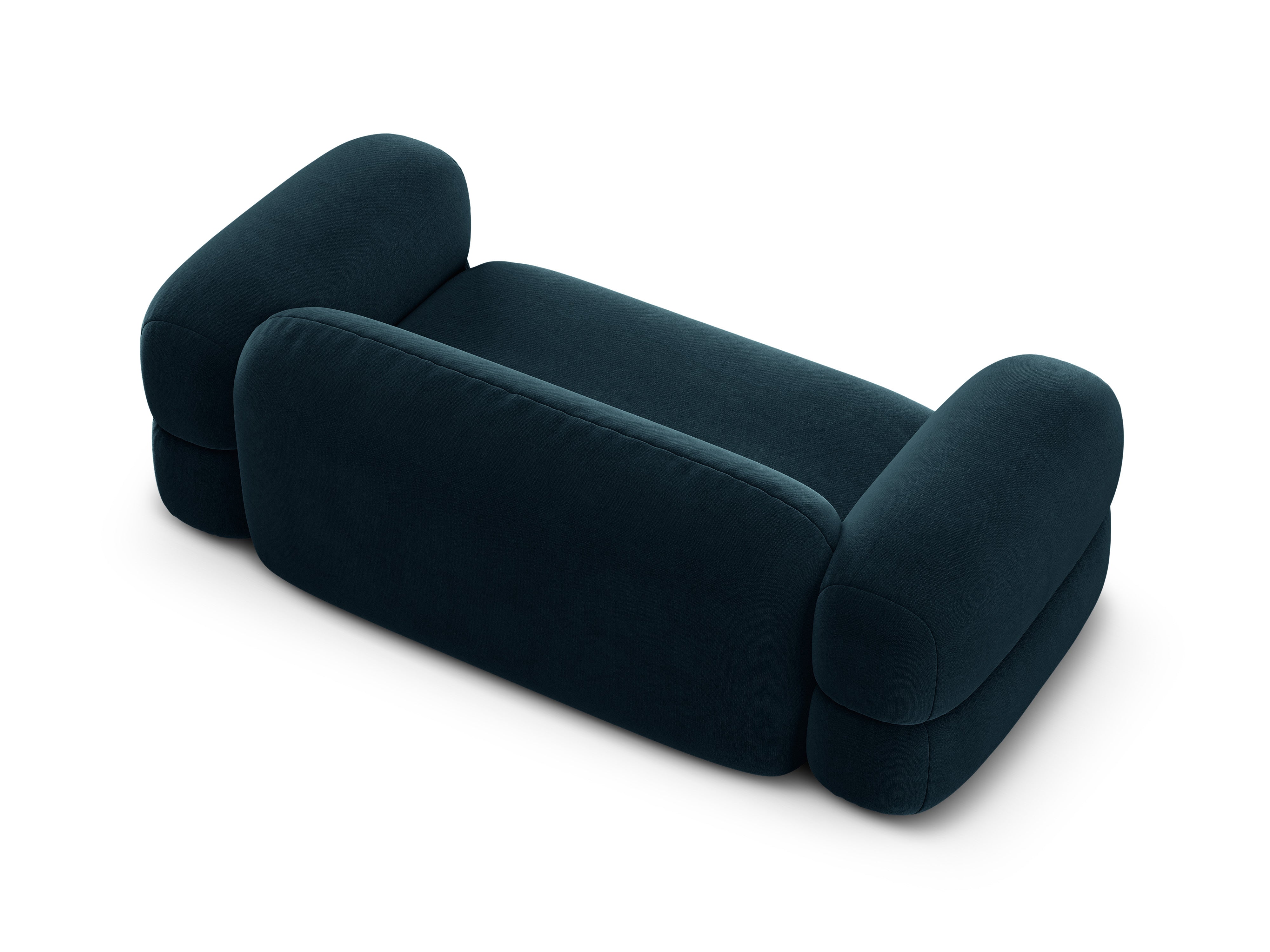Sofa aksamitna 3-osobowa ROGER niebieski petrol