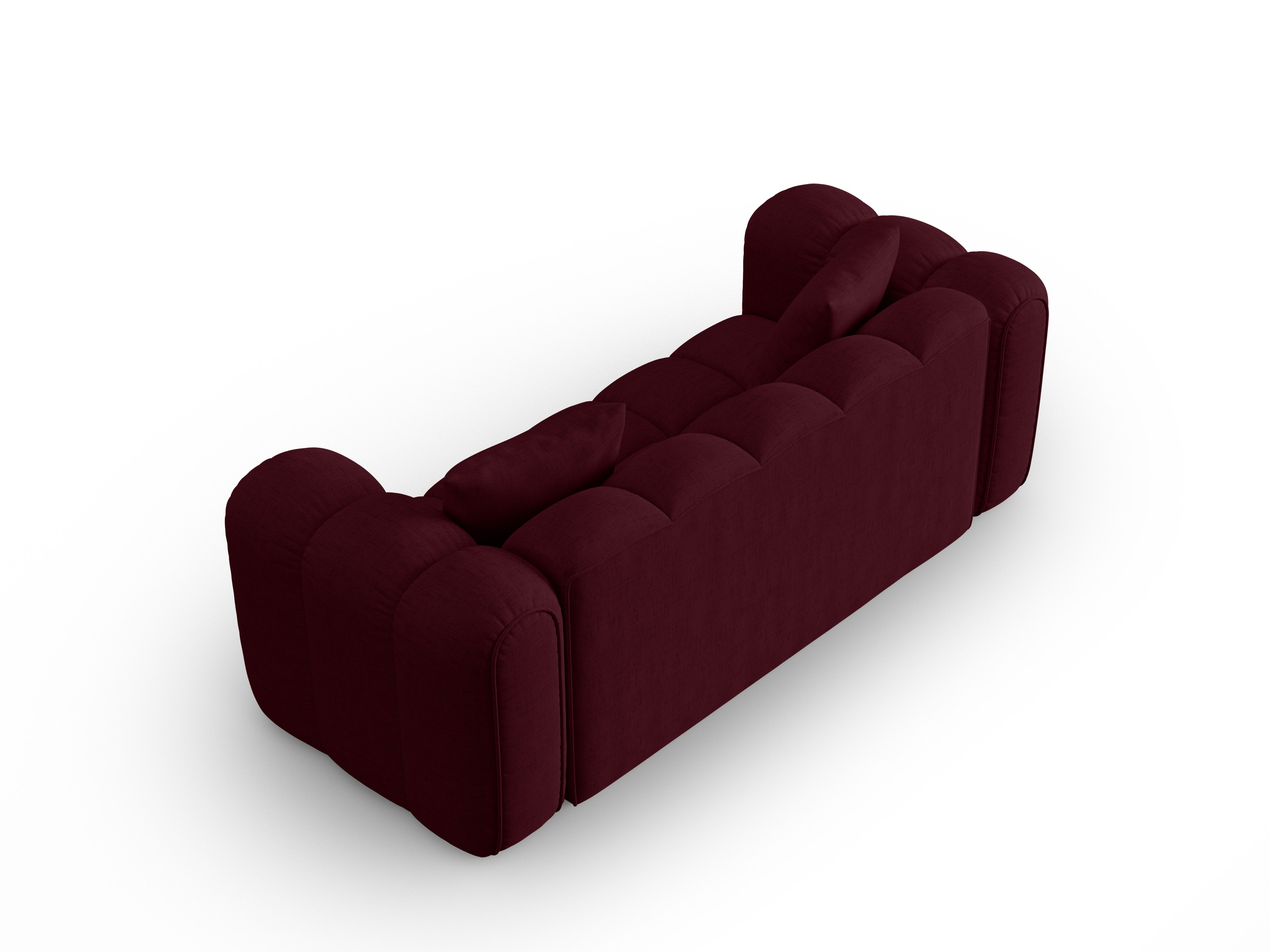 Sofa 3-sitzig ASTRO burgunderfarbenes Chenille