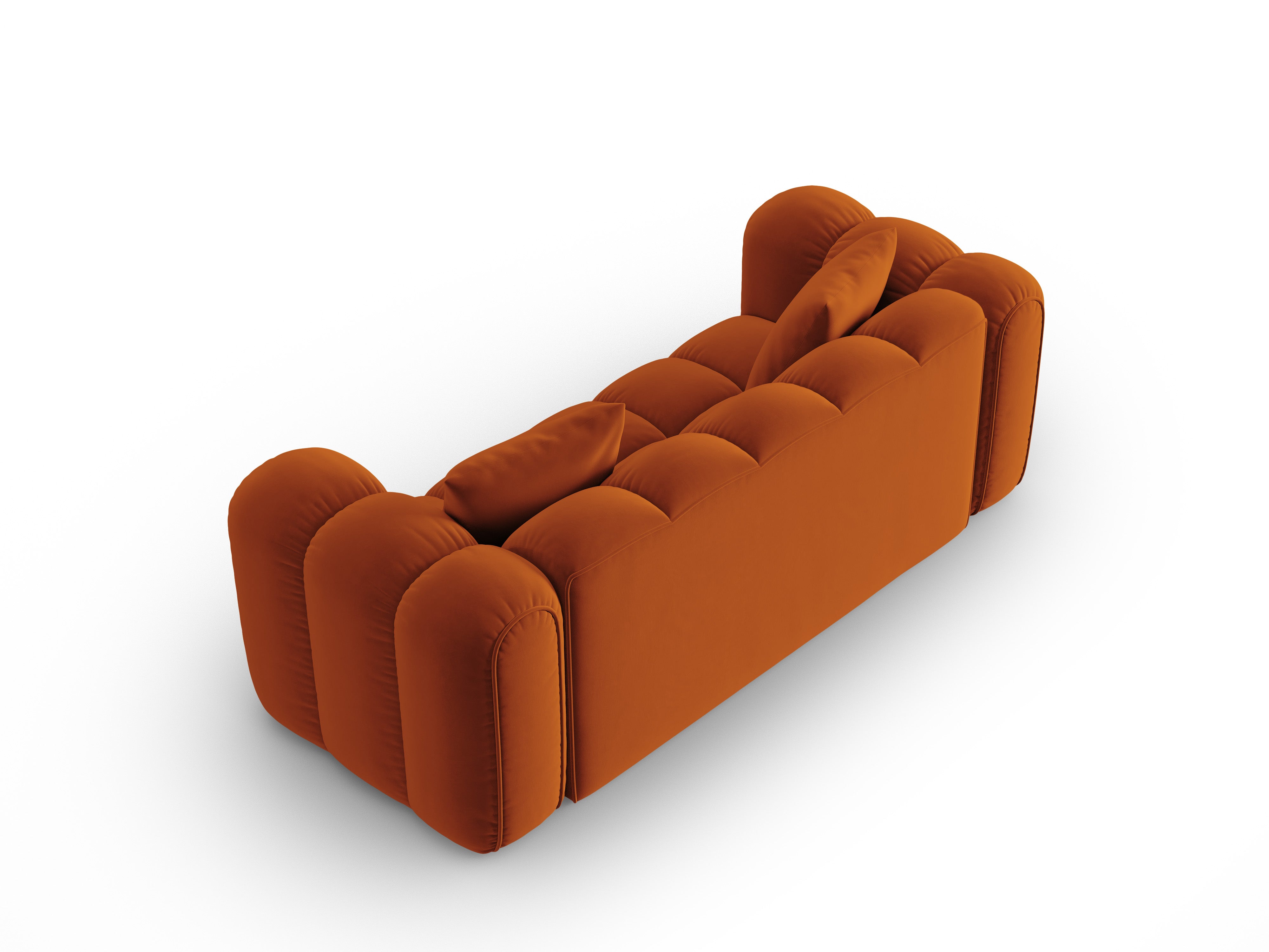Samtsofa 3-sitzig ASTRO rostrot