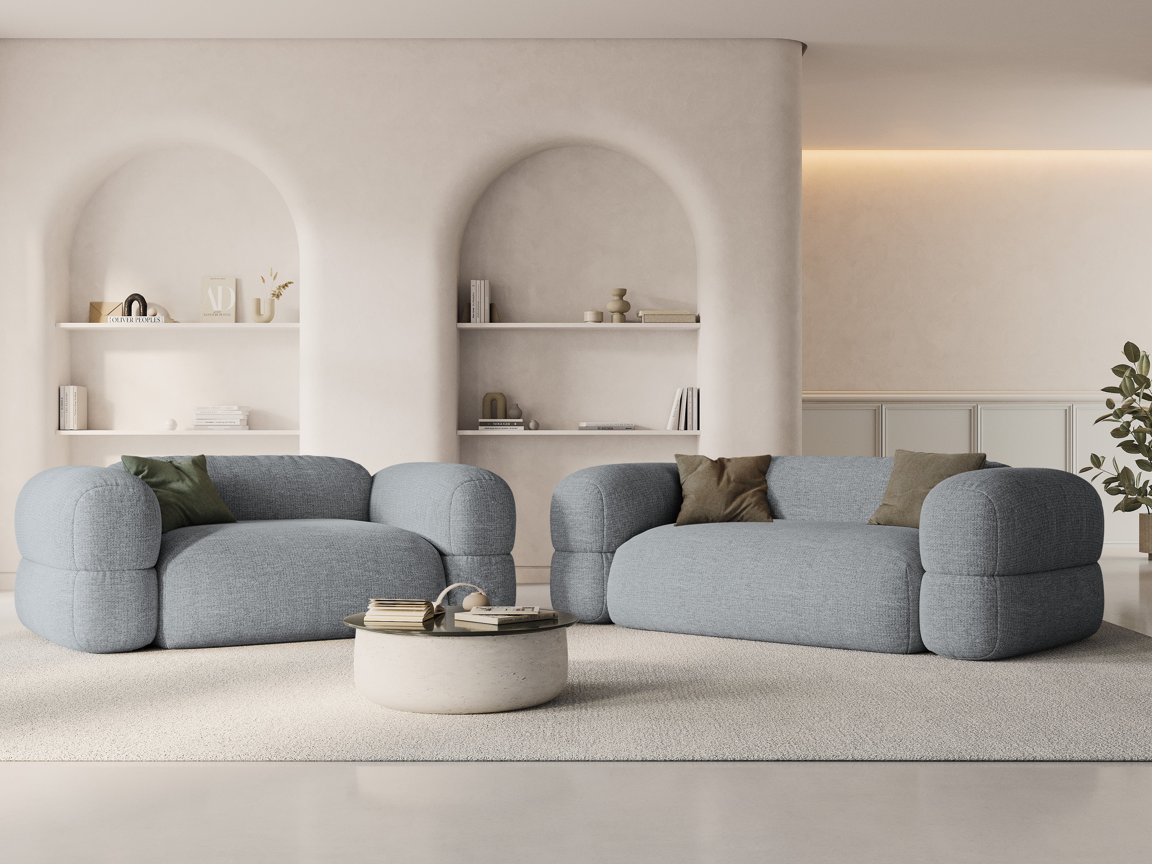 3-seater Sofa ROGER gray chenille