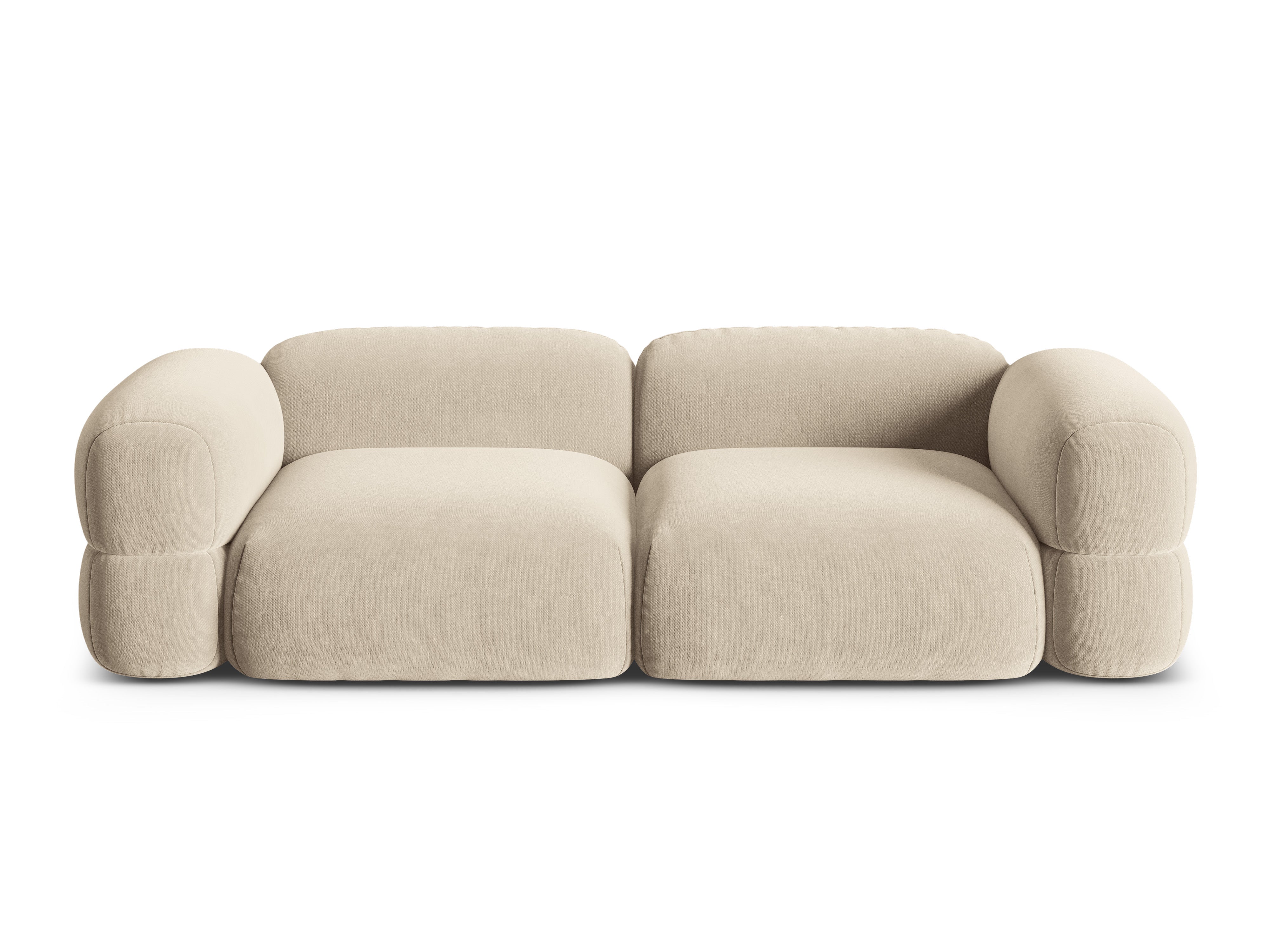 Sofa aksamitna 4-osobowa ROGER jasnobeżowy
