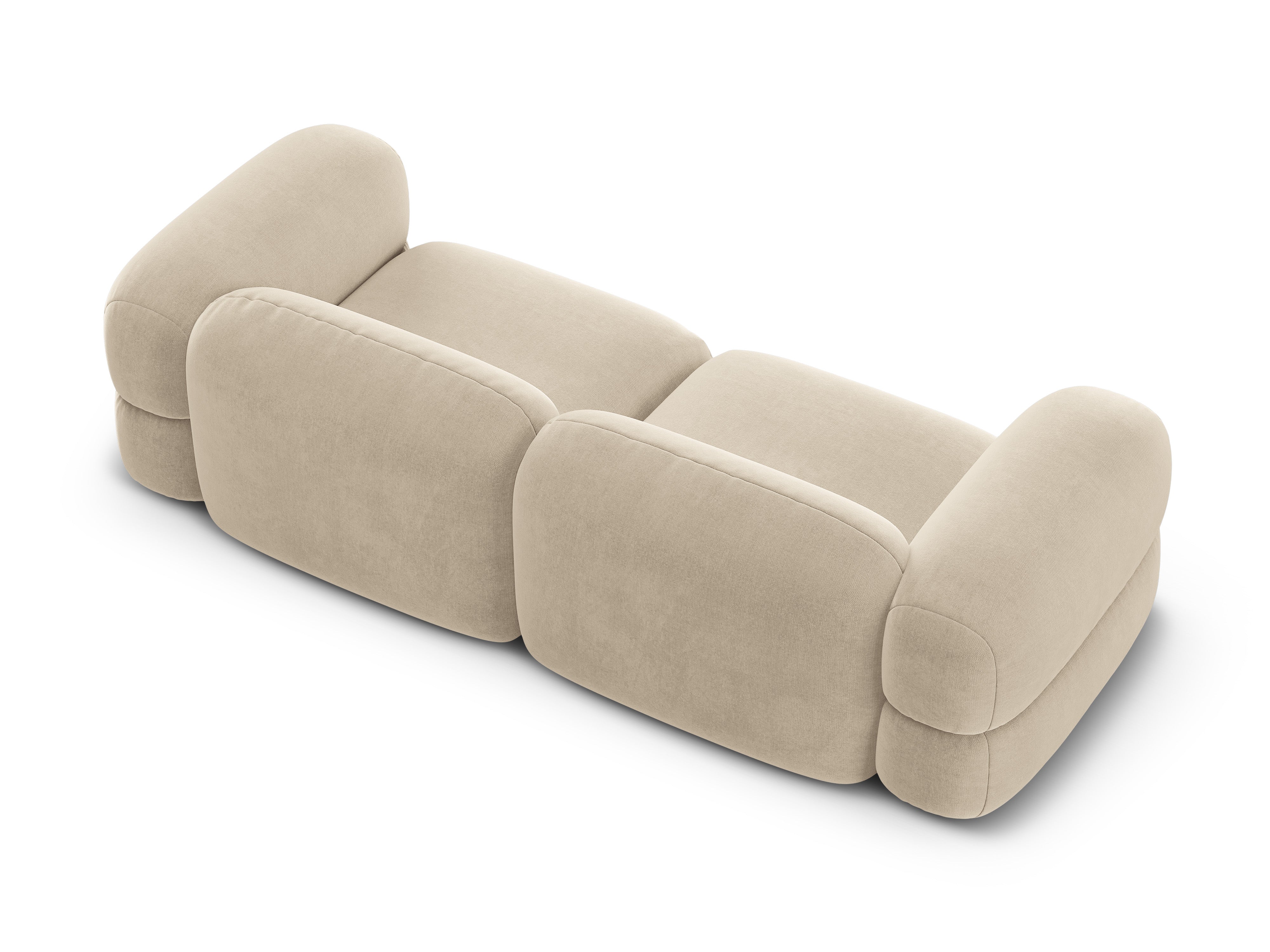 Sofa aksamitna 4-osobowa ROGER jasnobeżowy