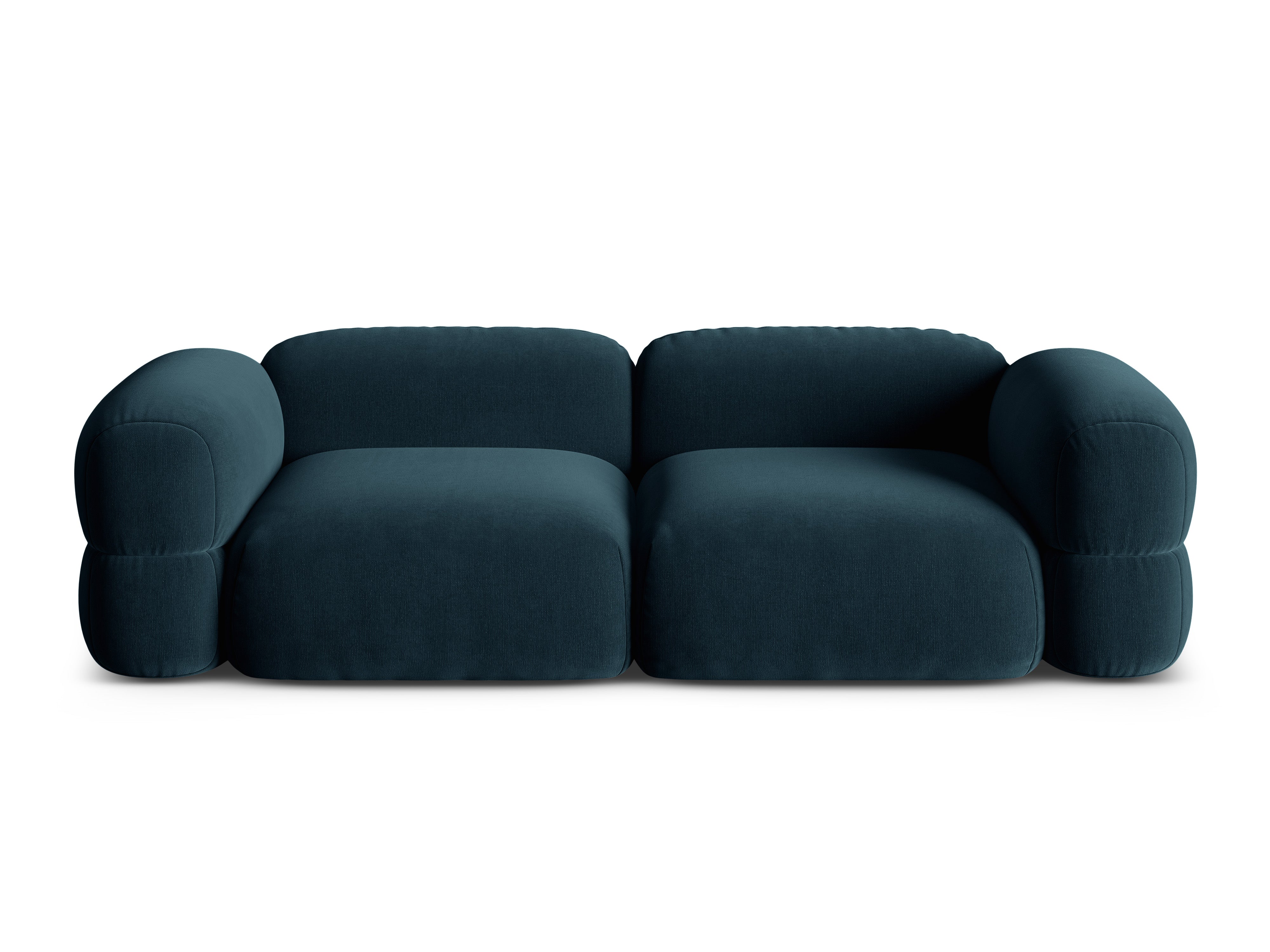 Sofa aksamitna 4-osobowa ROGER niebieski petrol