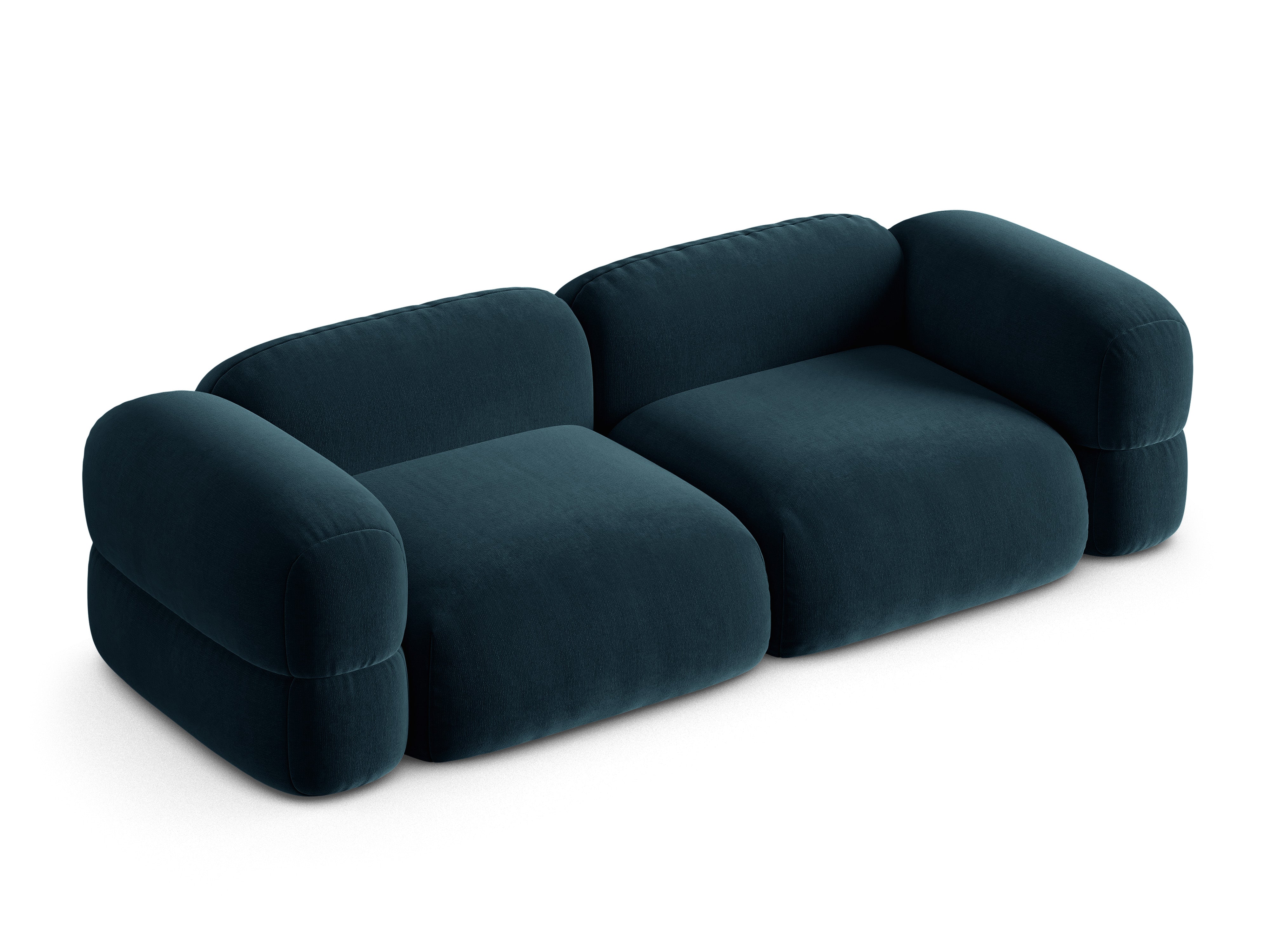 Sofa aksamitna 4-osobowa ROGER niebieski petrol