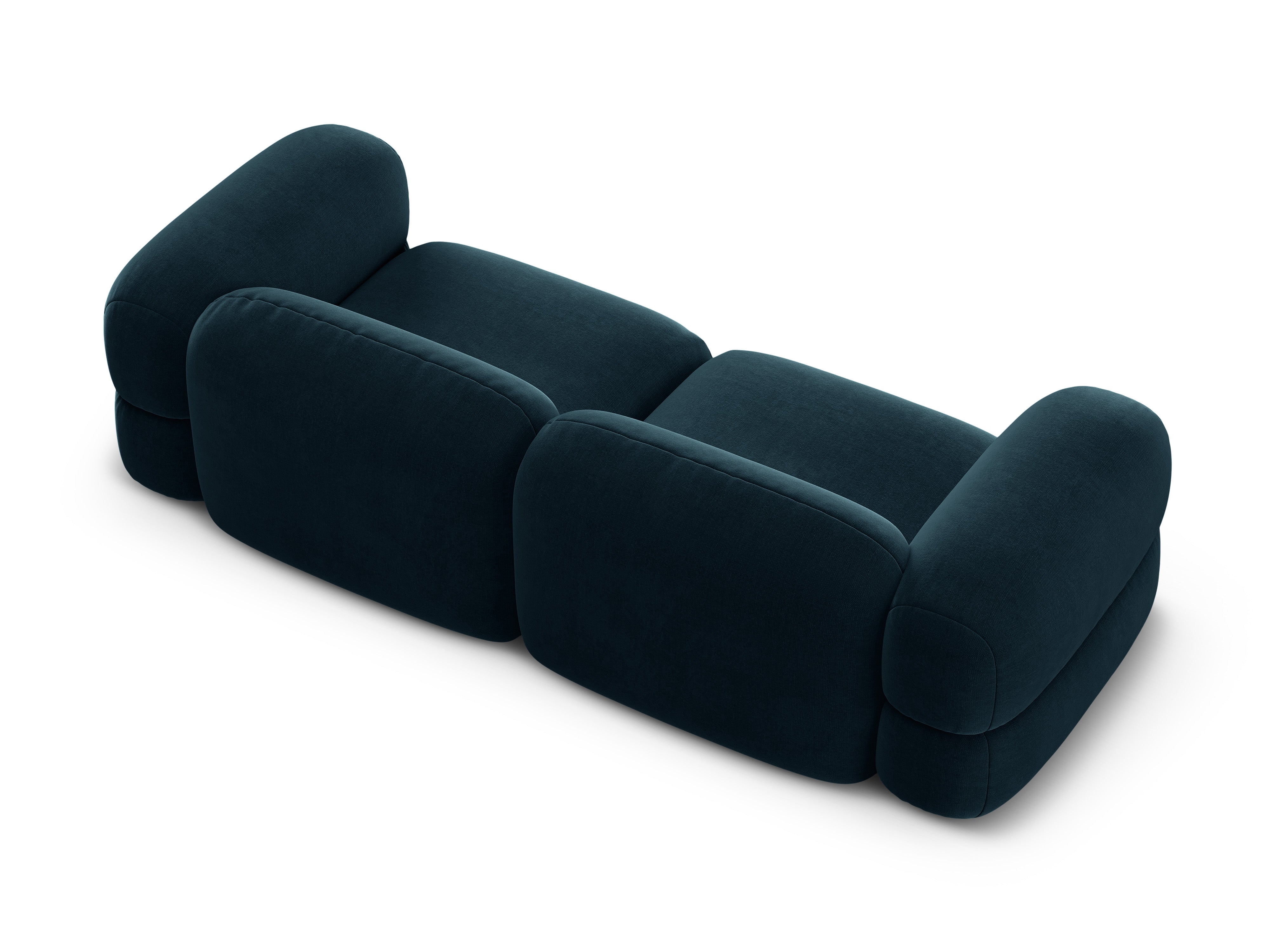 Sofa aksamitna 4-osobowa ROGER niebieski petrol