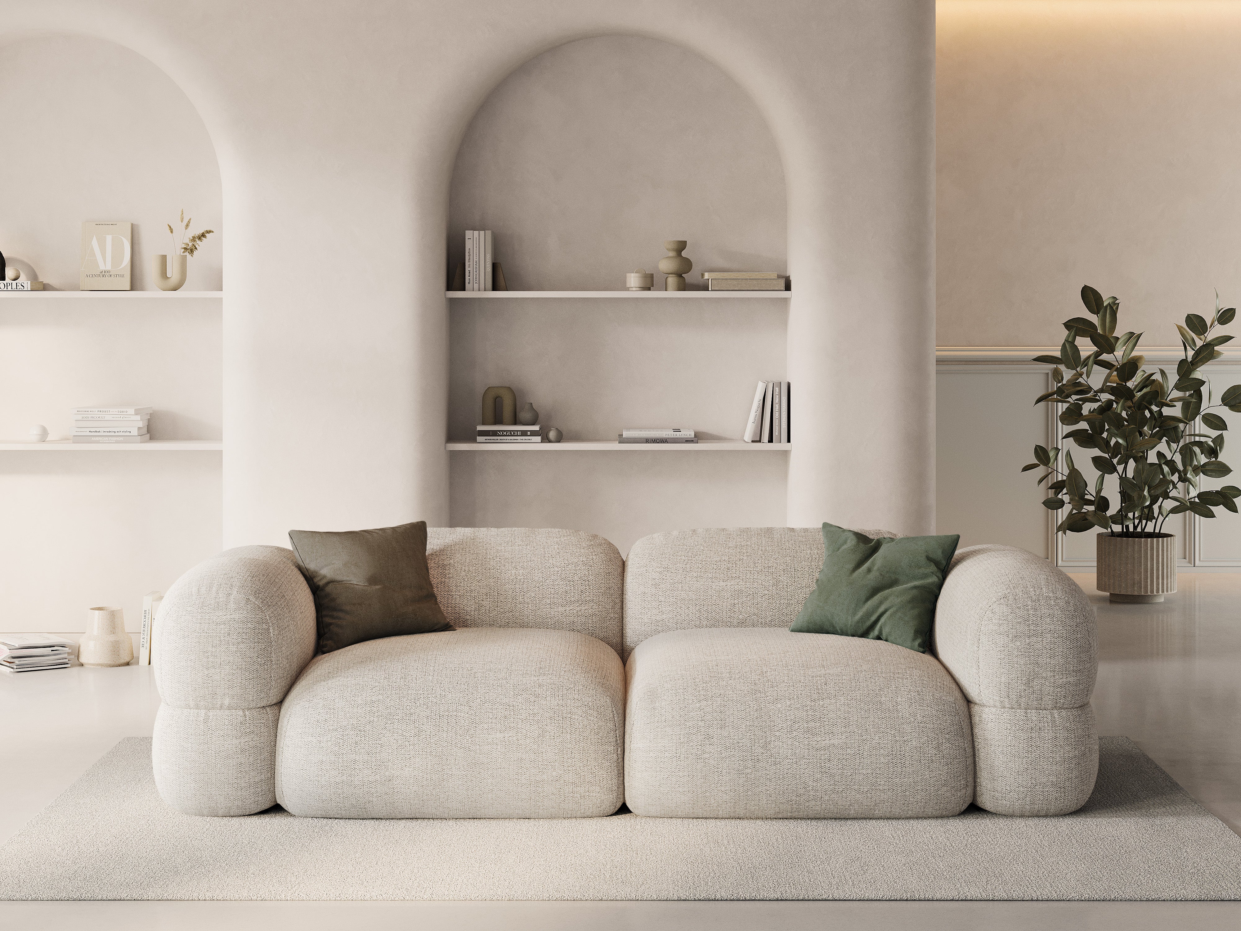 4-seater Sofa ROGER beige chenille