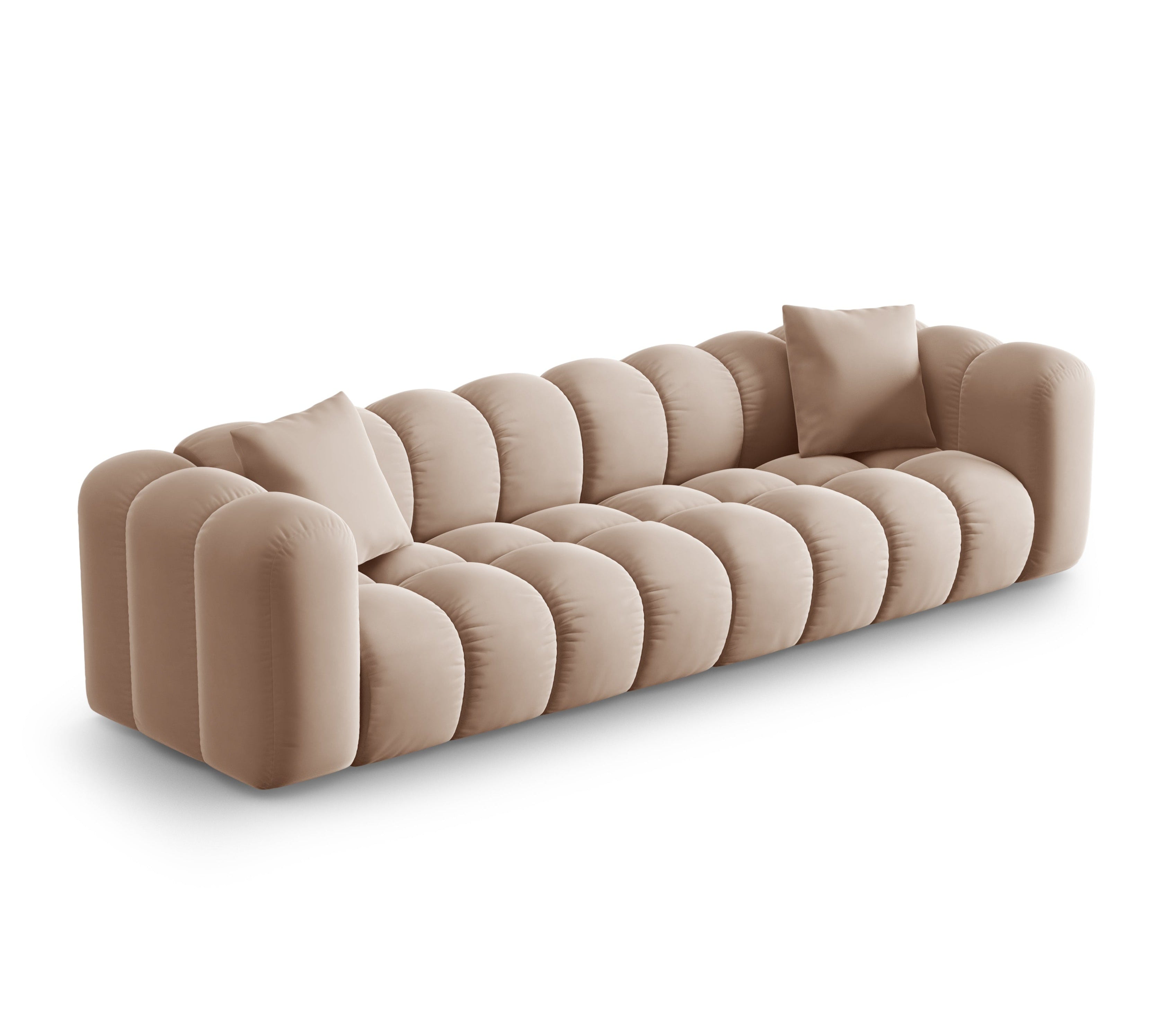 Sofa aksamitna 4-osobowa HALLEY beżowy