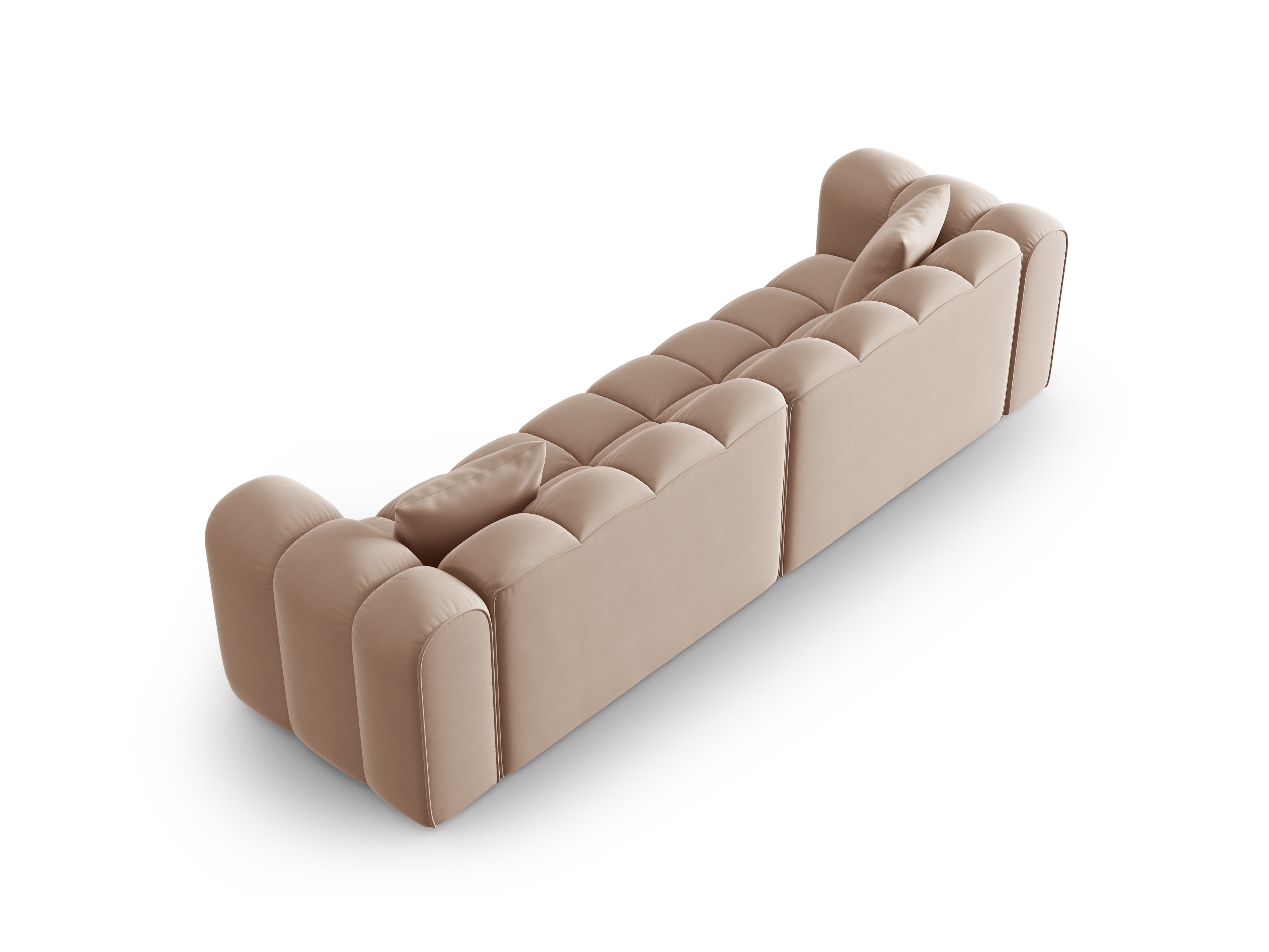 Sofa aksamitna 4-osobowa HALLEY beżowy