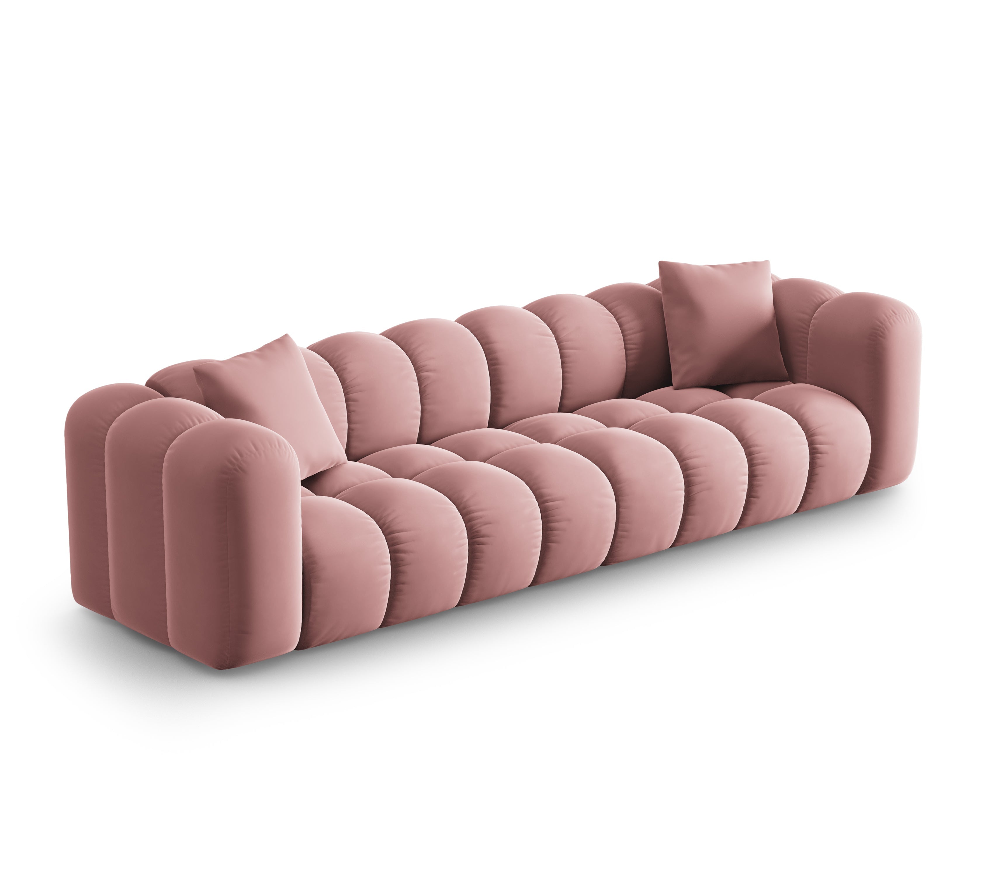 Sofa aksamitna 4-osobowa HALLEY różowy