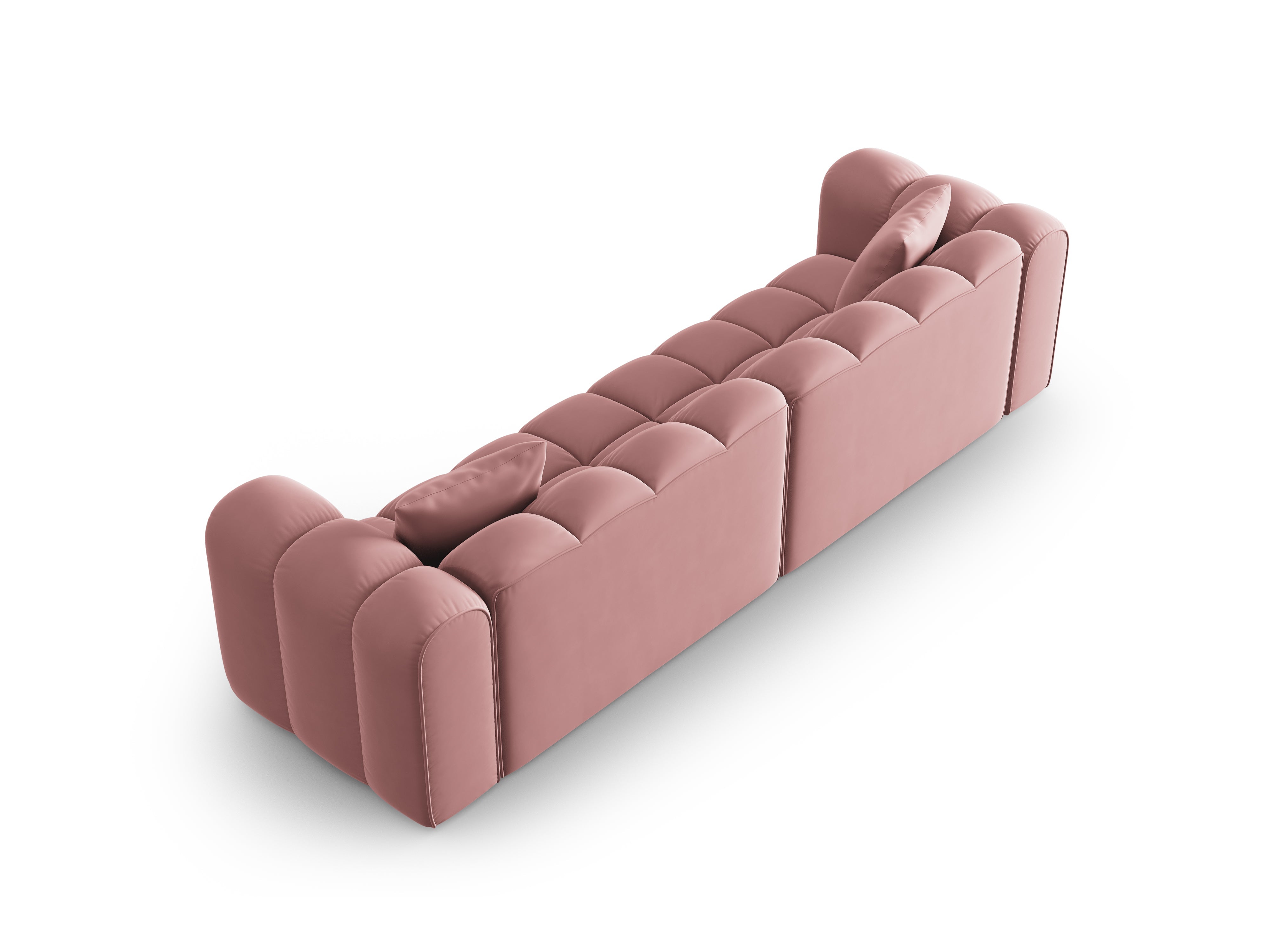 Sofa aksamitna 4-osobowa HALLEY różowy
