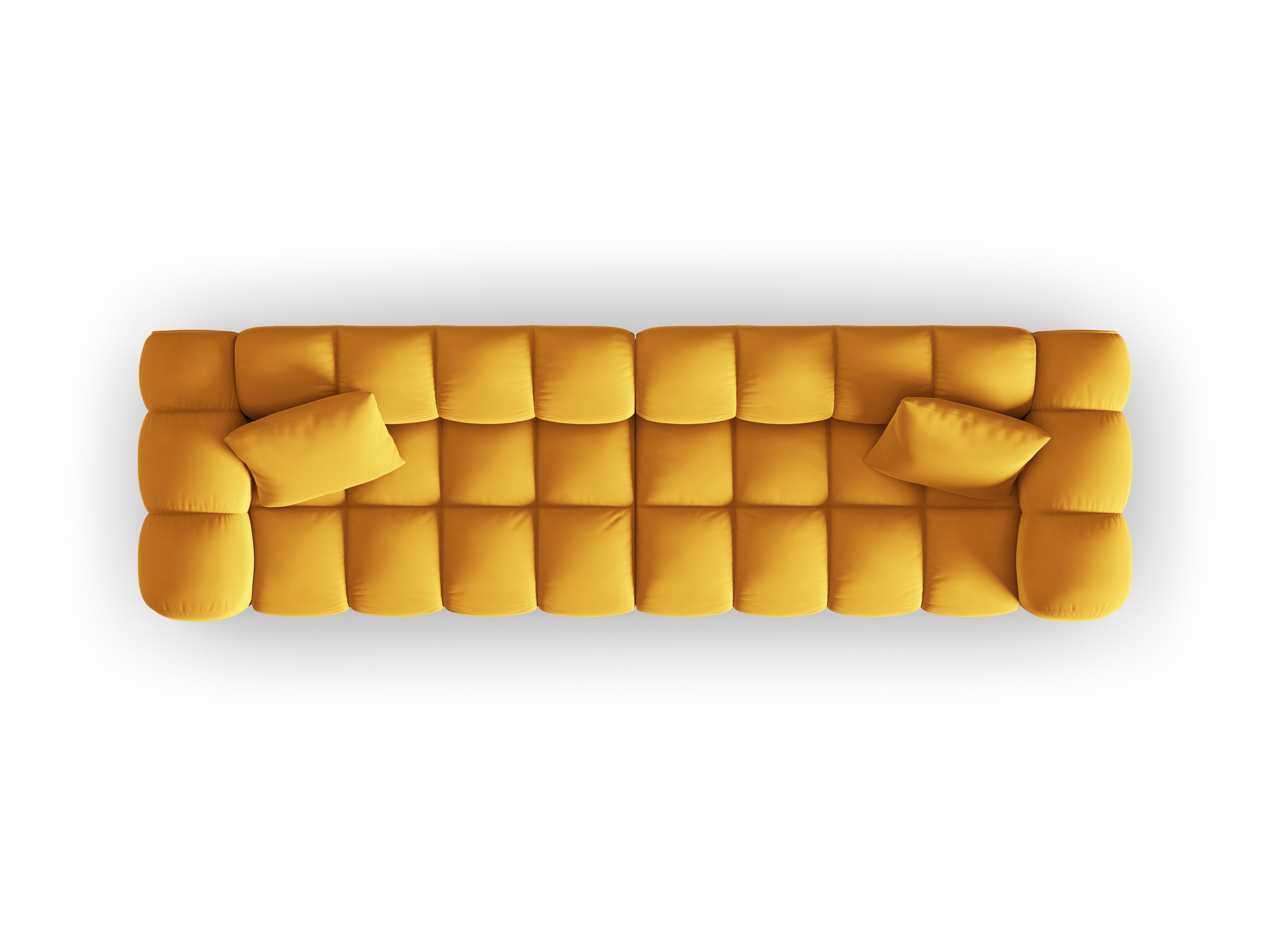 Sofa aksamitna 4-osobowa HALLEY żółty