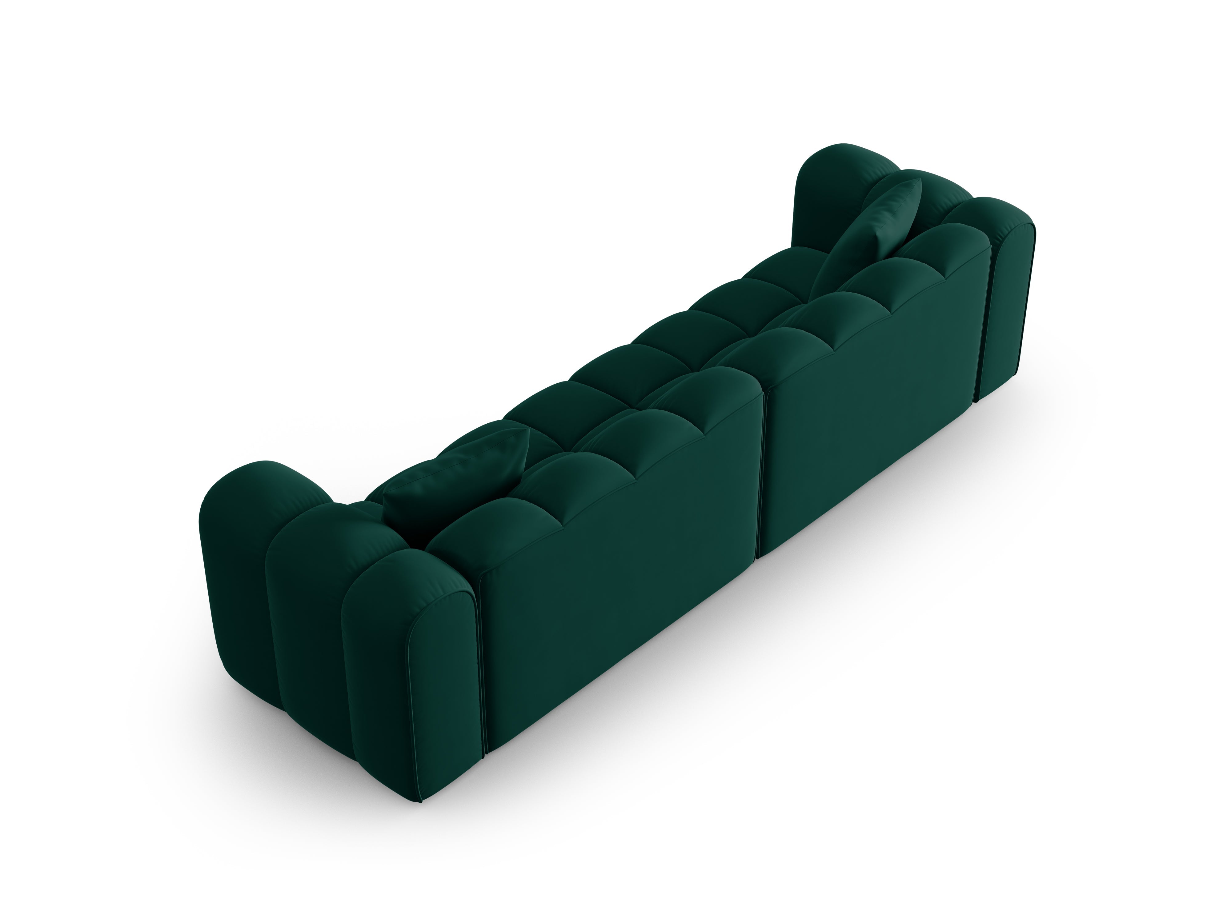 Sofa aksamitna 4-osobowa HALLEY butelkowa zieleń
