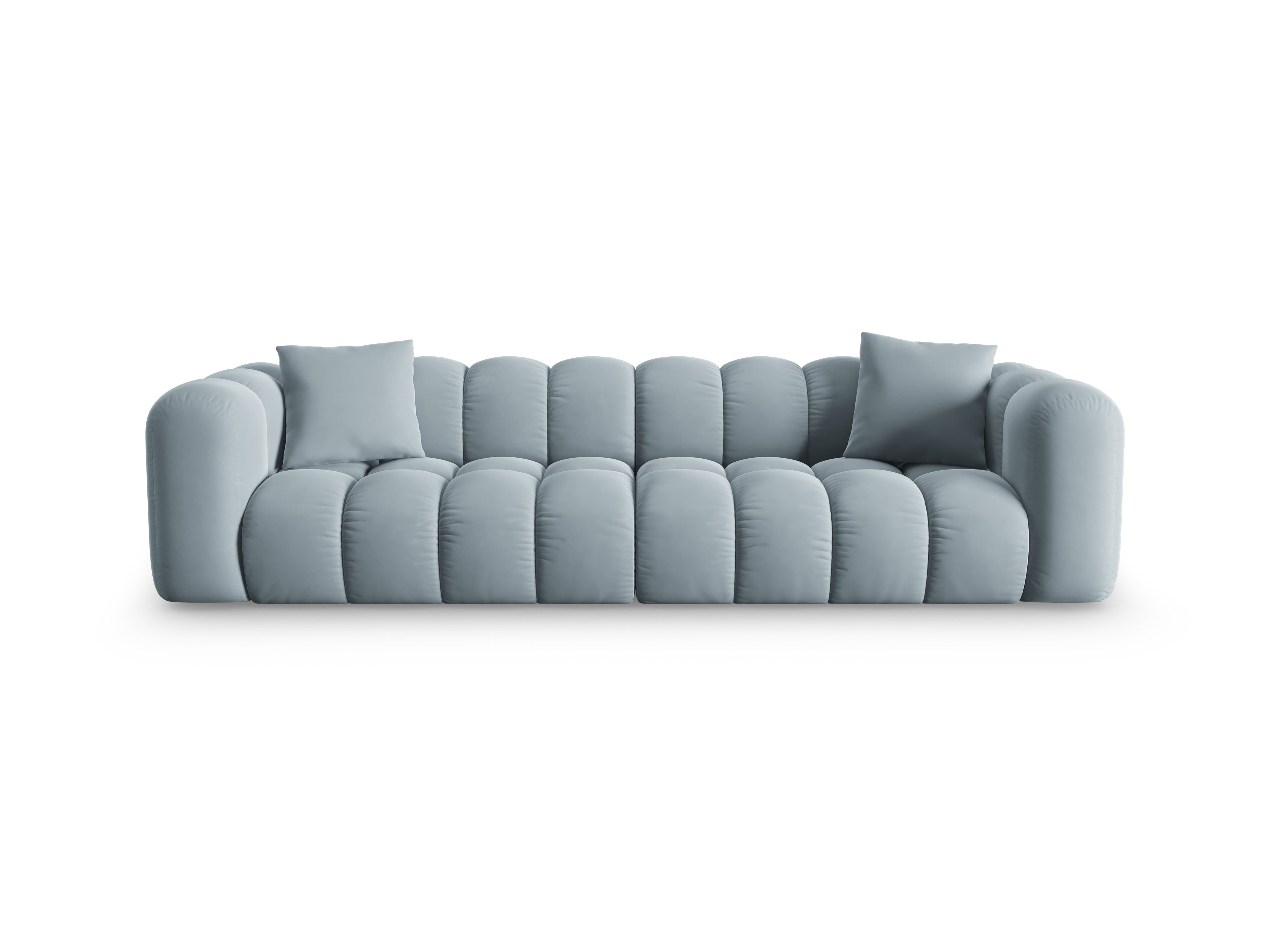Sofa aksamitna 4-osobowa HALLEY jasnoniebieski