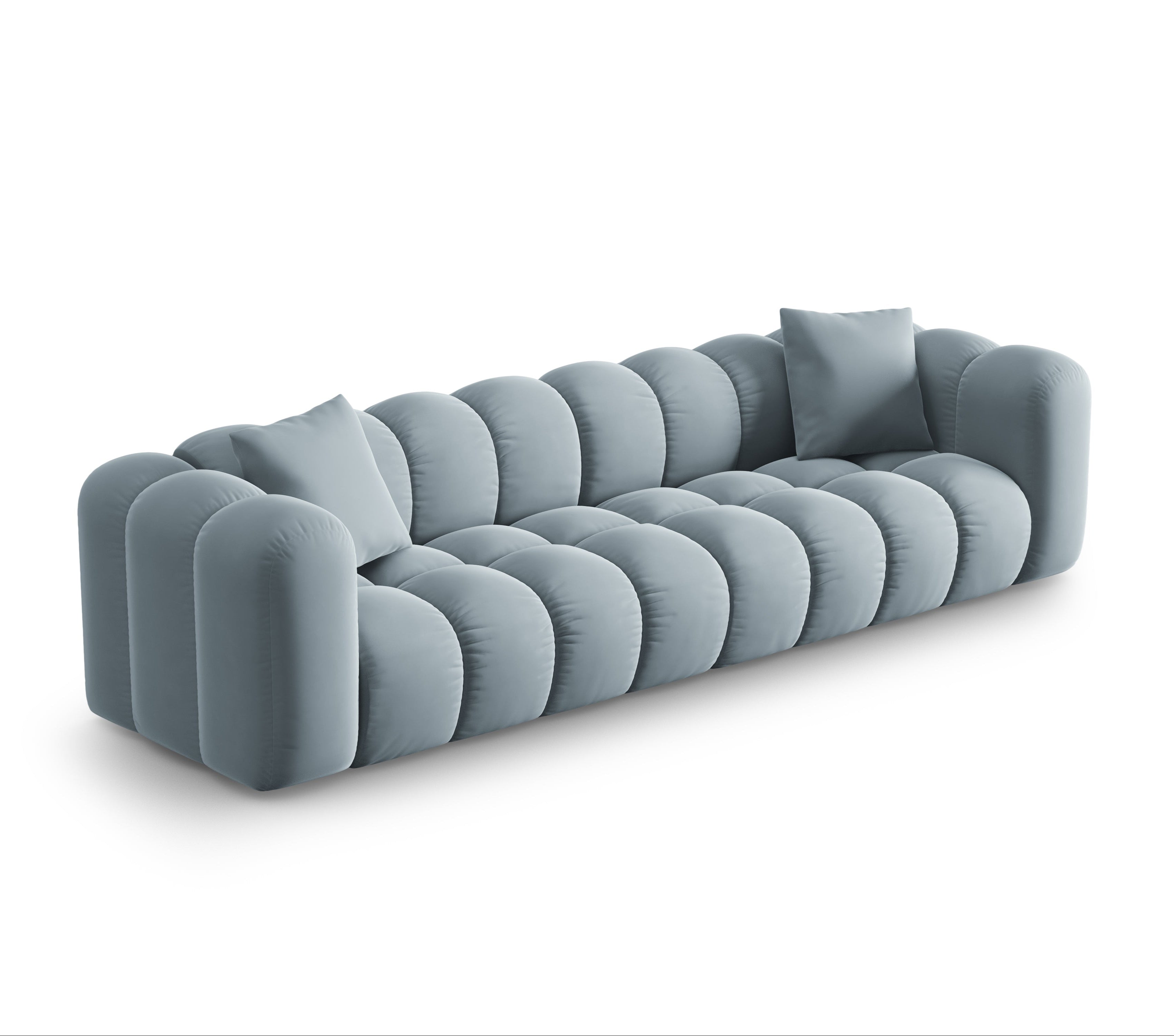 Sofa aksamitna 4-osobowa HALLEY jasnoniebieski