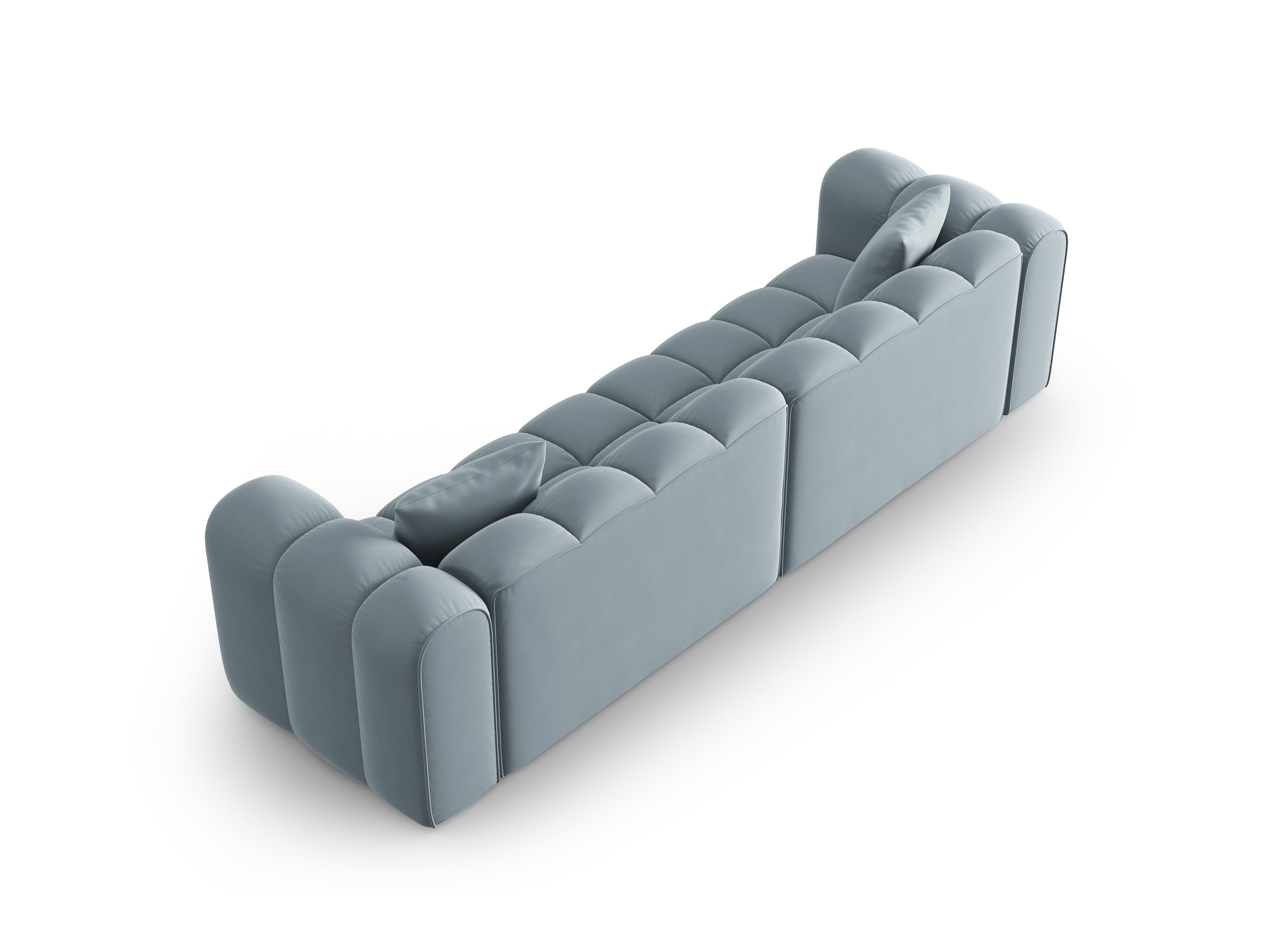Sofa aksamitna 4-osobowa HALLEY jasnoniebieski