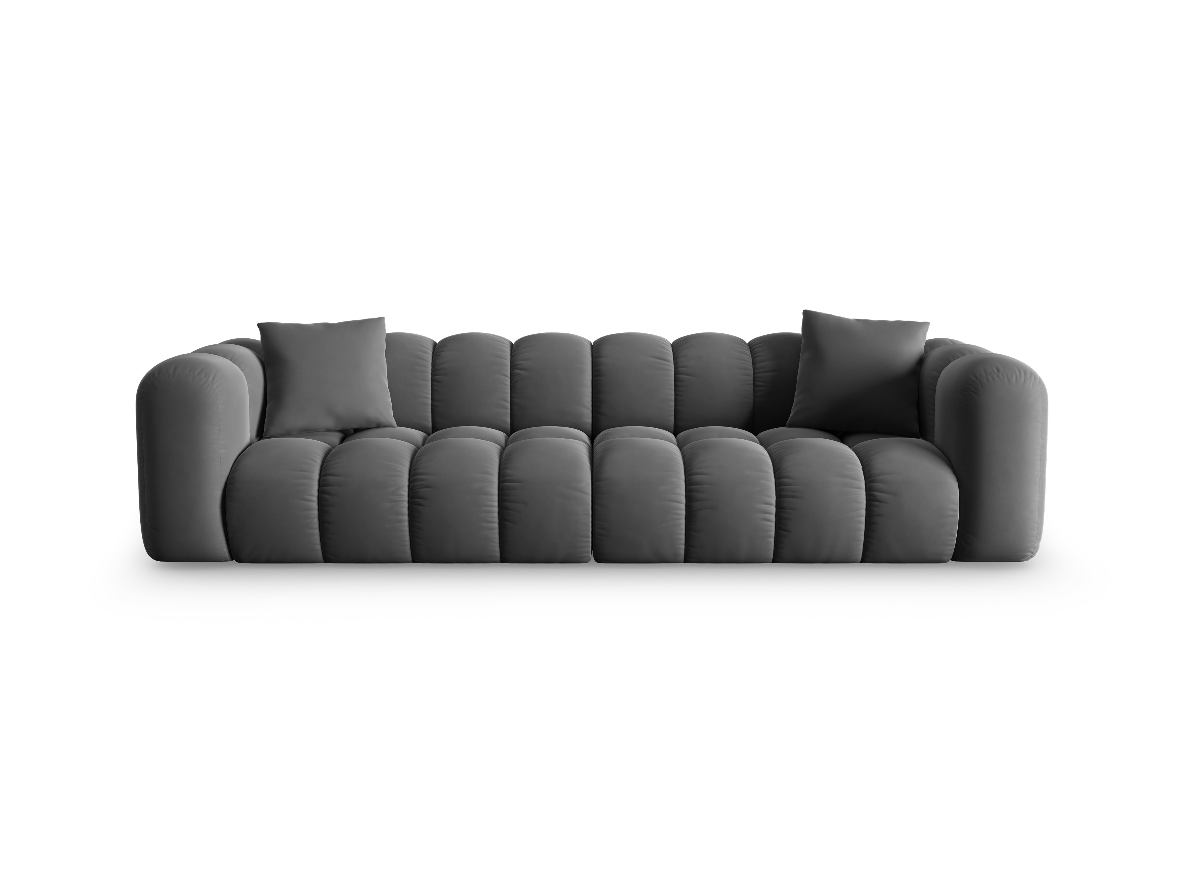 Sofa aksamitna 4-osobowa HALLEY szary