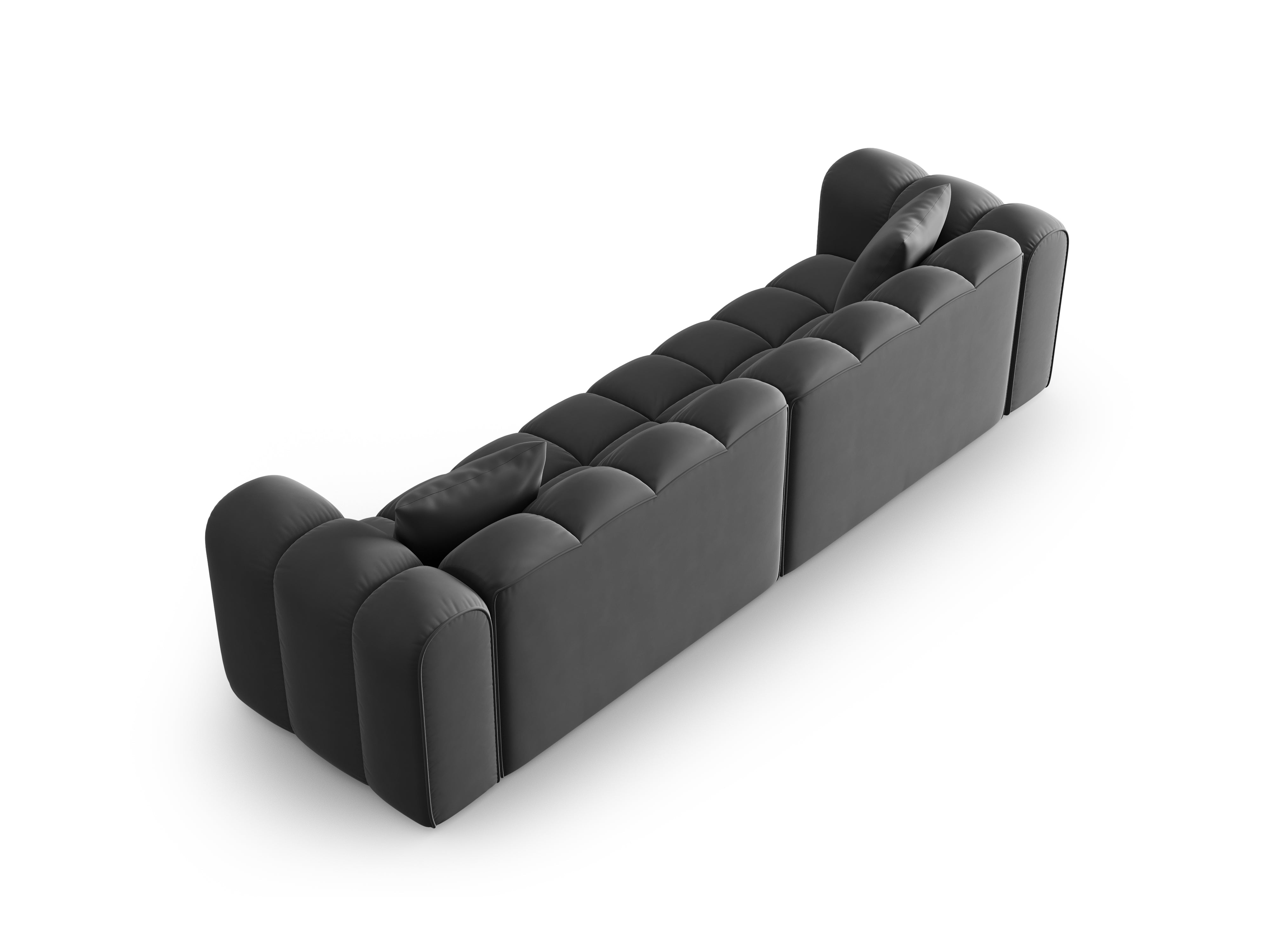 Sofa aksamitna 4-osobowa HALLEY szary