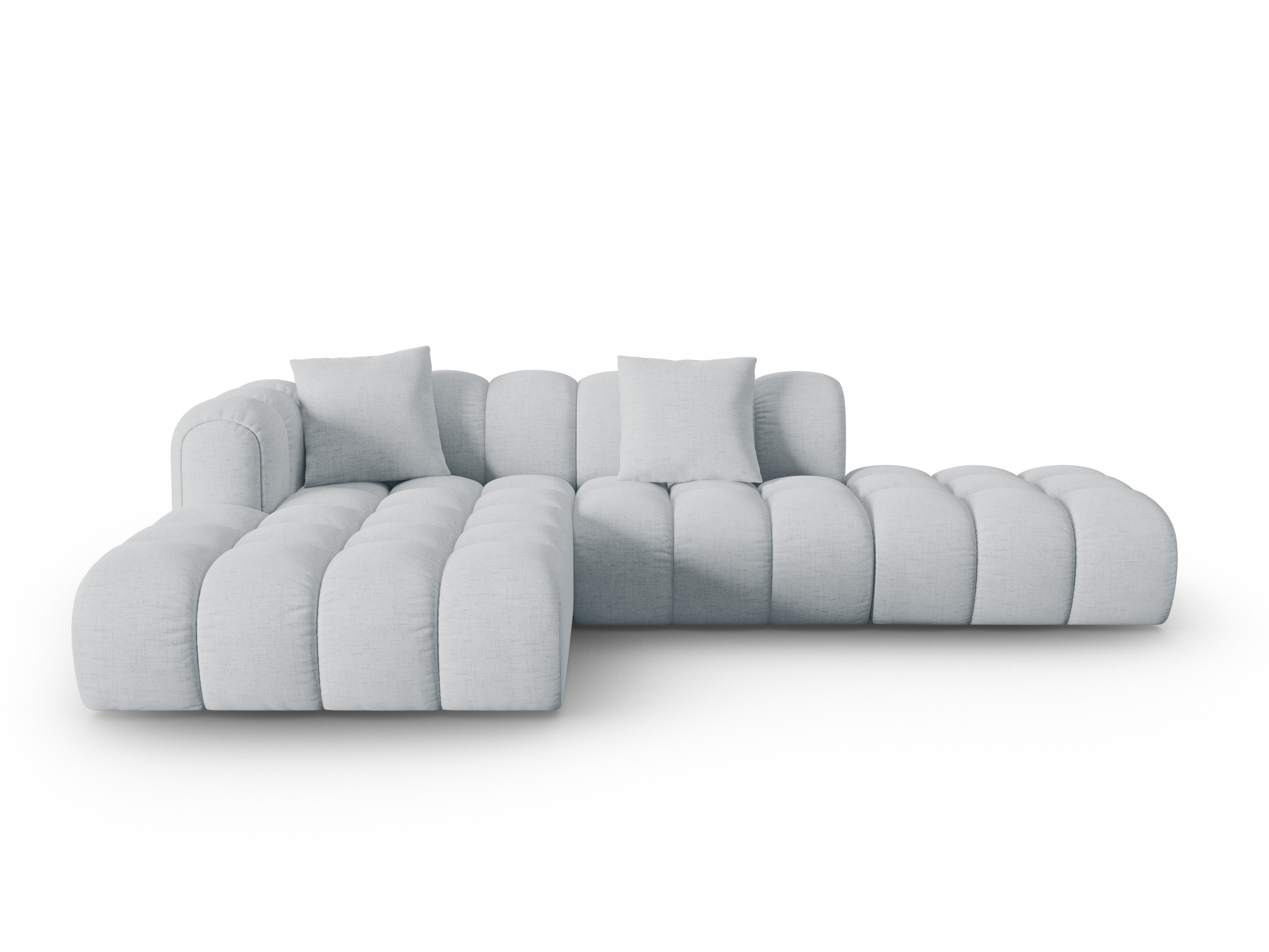 Open left-sided corner sofa ASTRO light gray chenille