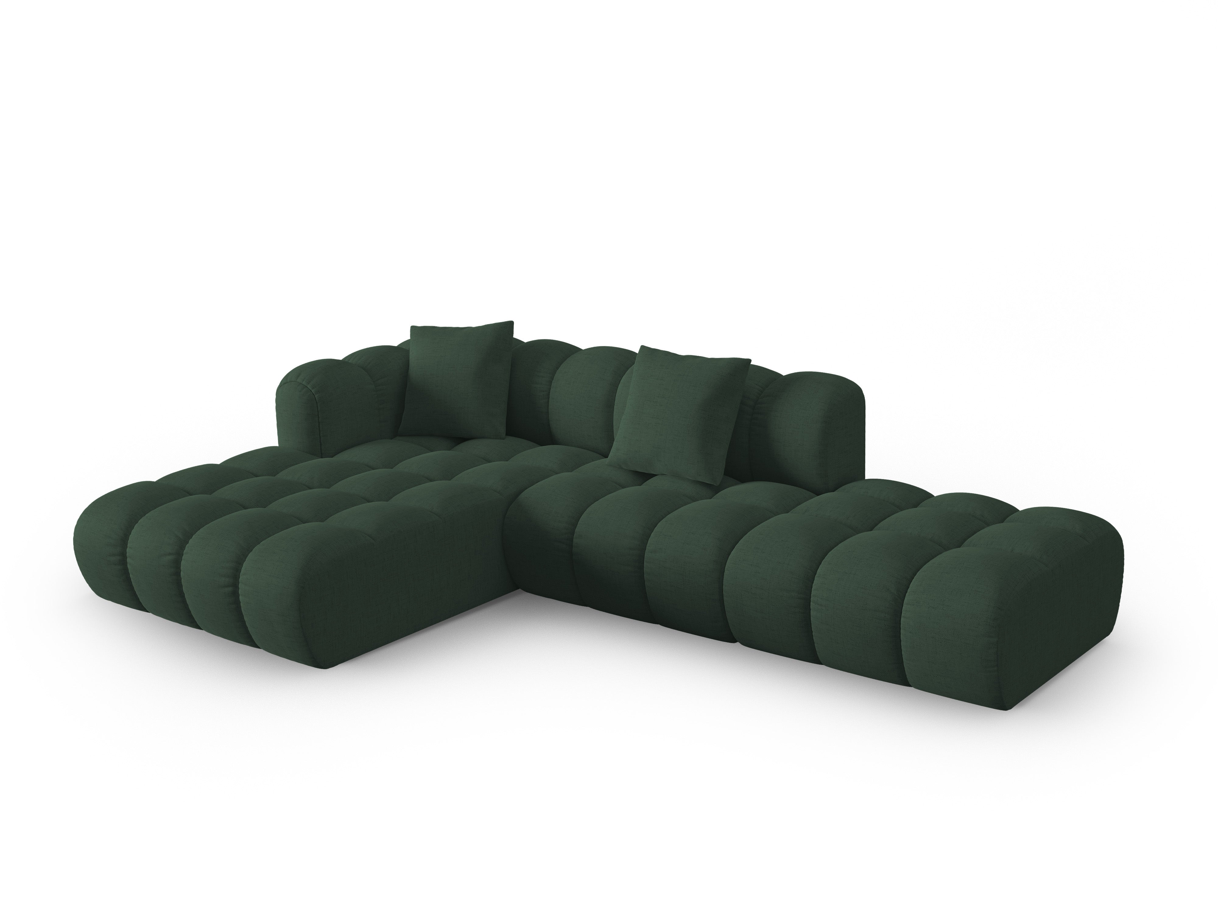 Open left corner sofa ASTRO sea green chenille