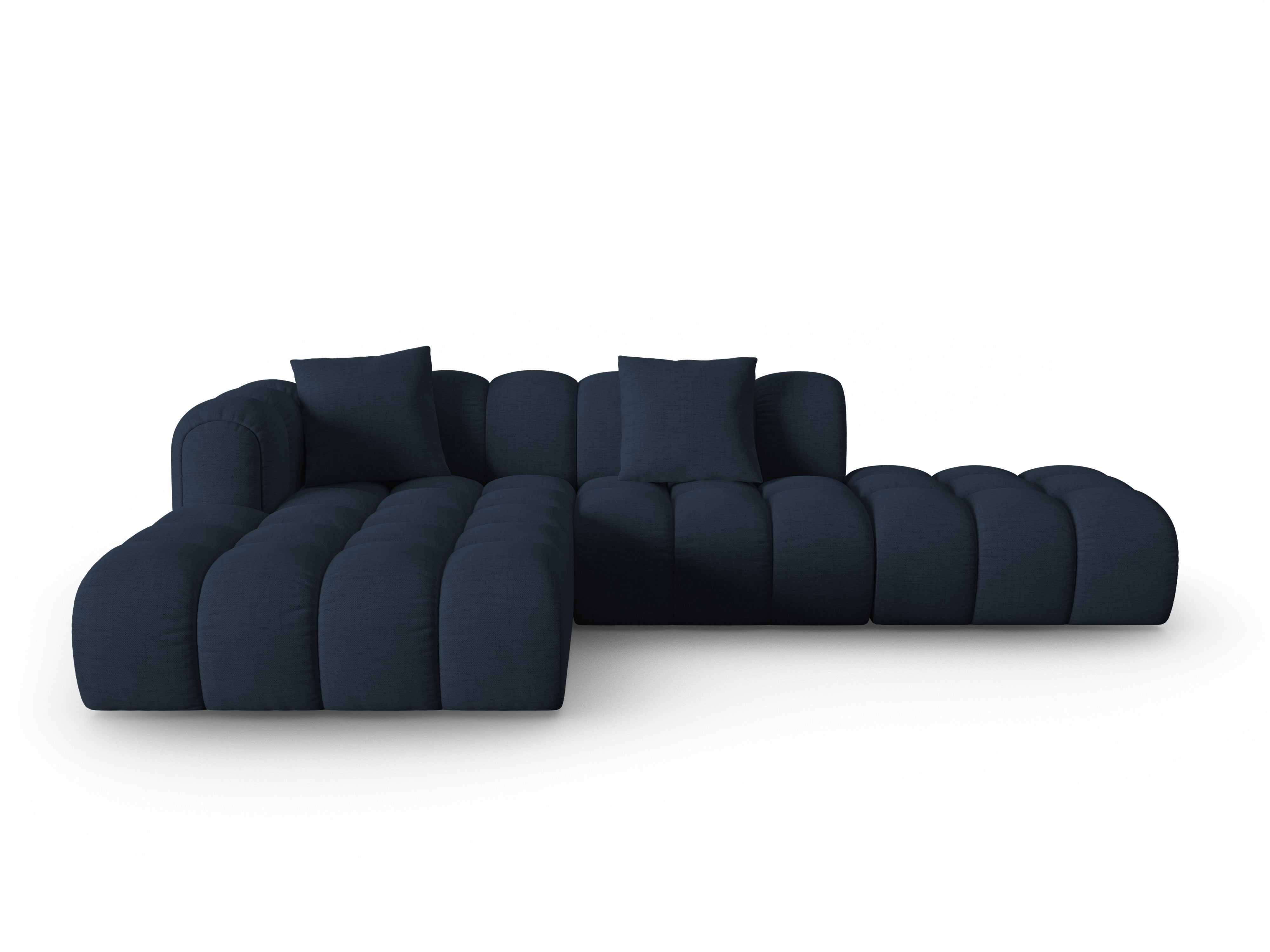 Open left-sided corner sofa ASTRO royal navy chenille