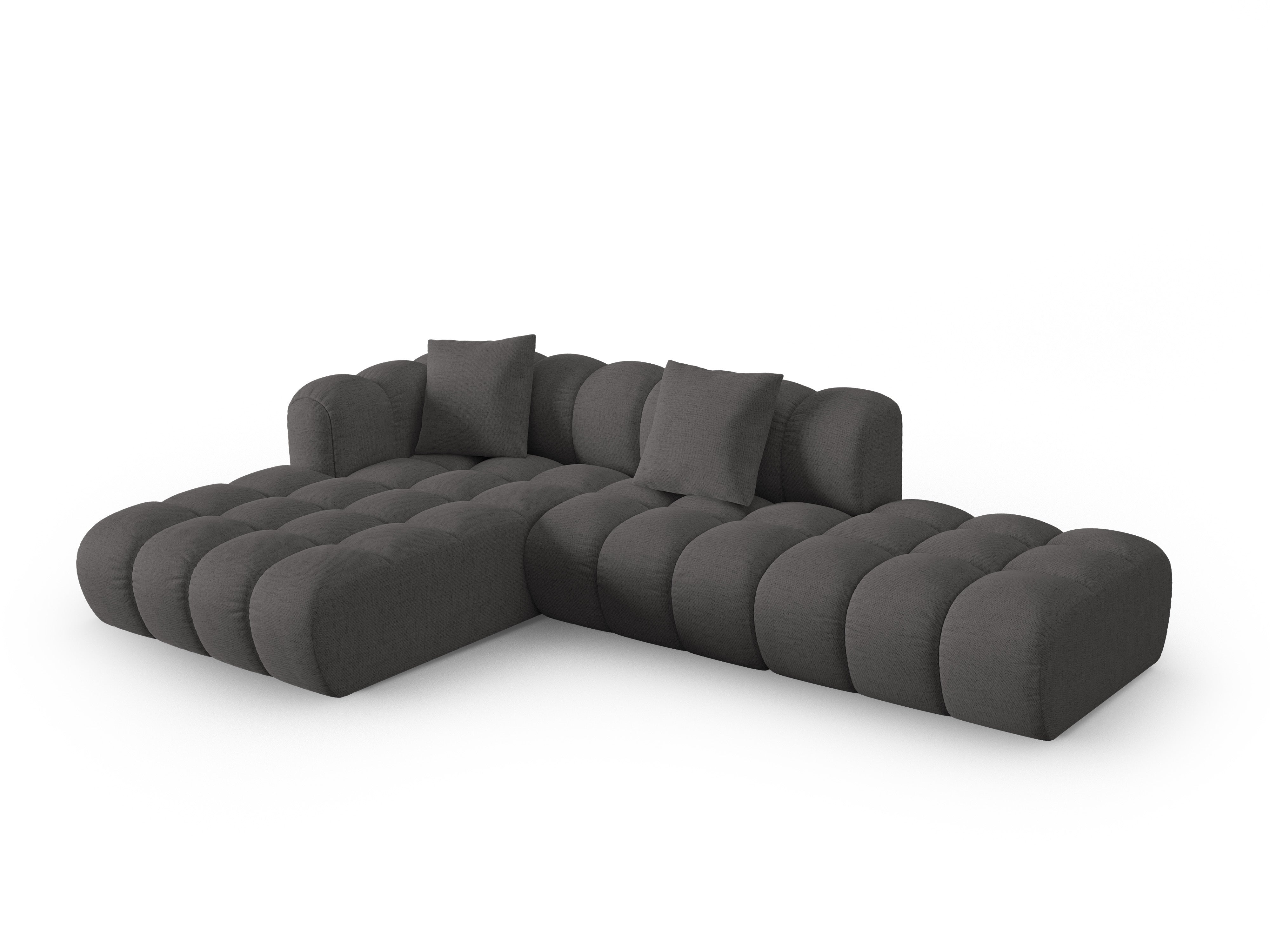 Left-facing open corner sofa ASTRO gray chenille