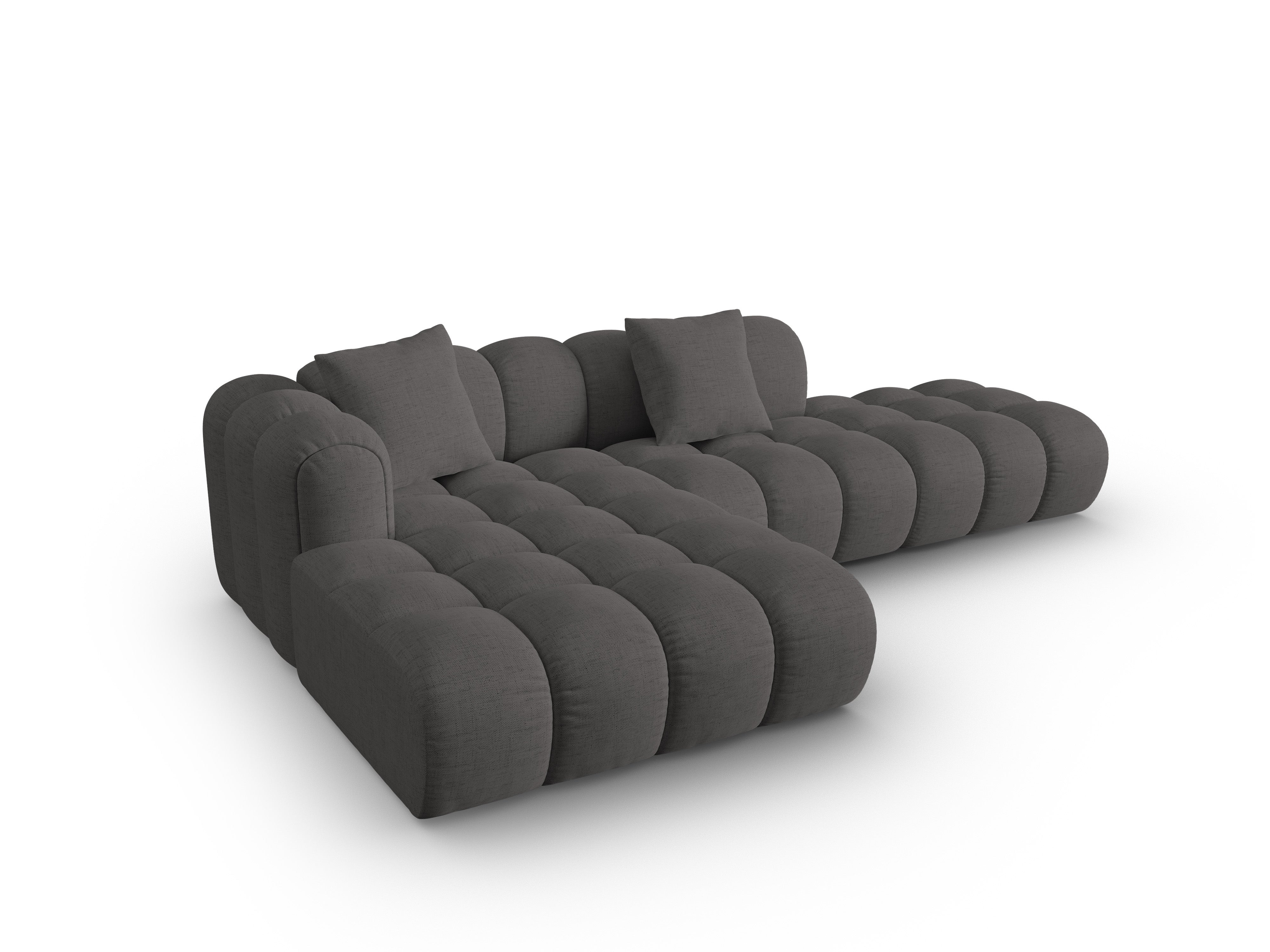 Left-facing open corner sofa ASTRO gray chenille