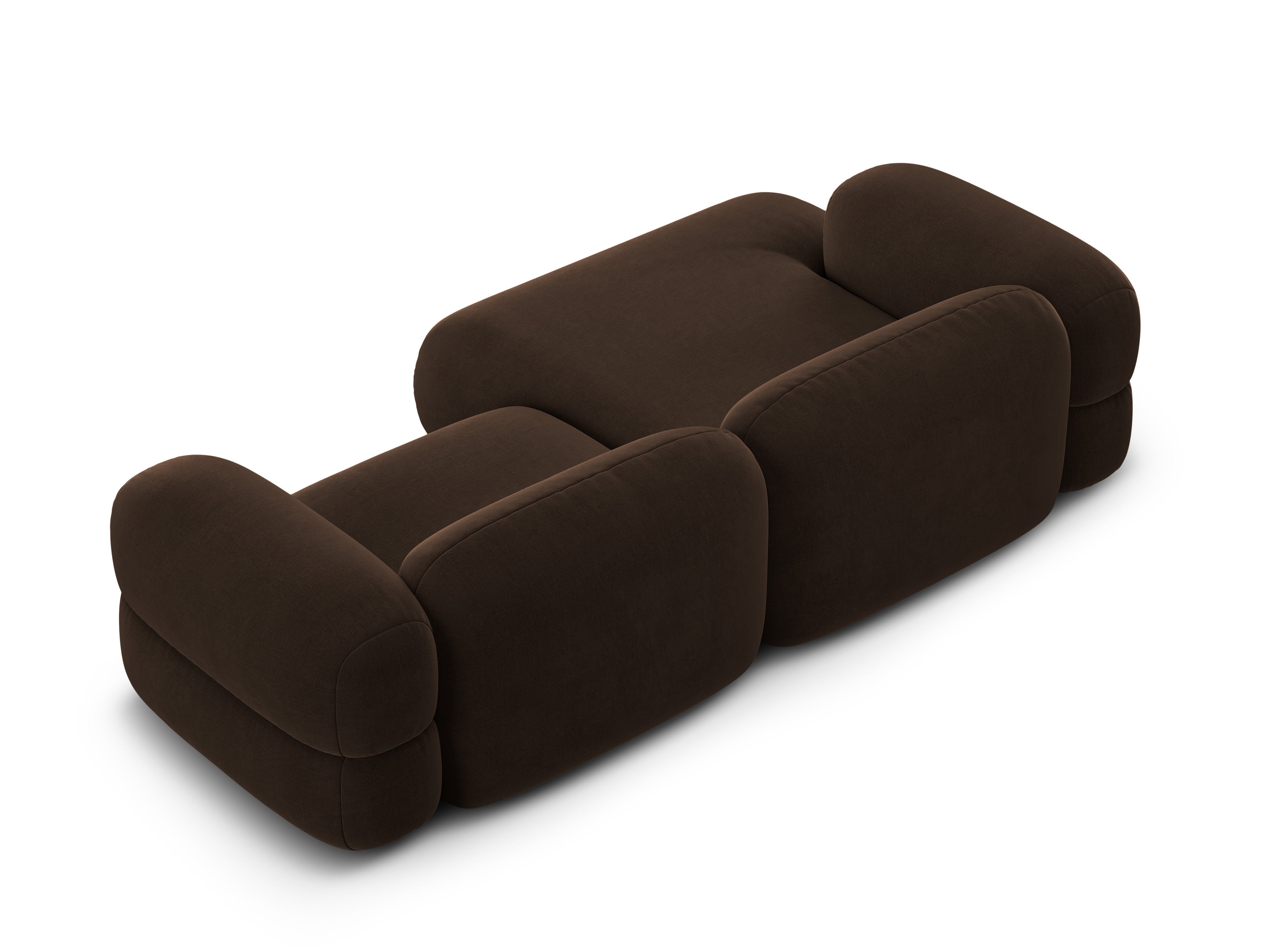 Left-facing velvet corner sofa ROGER chocolate