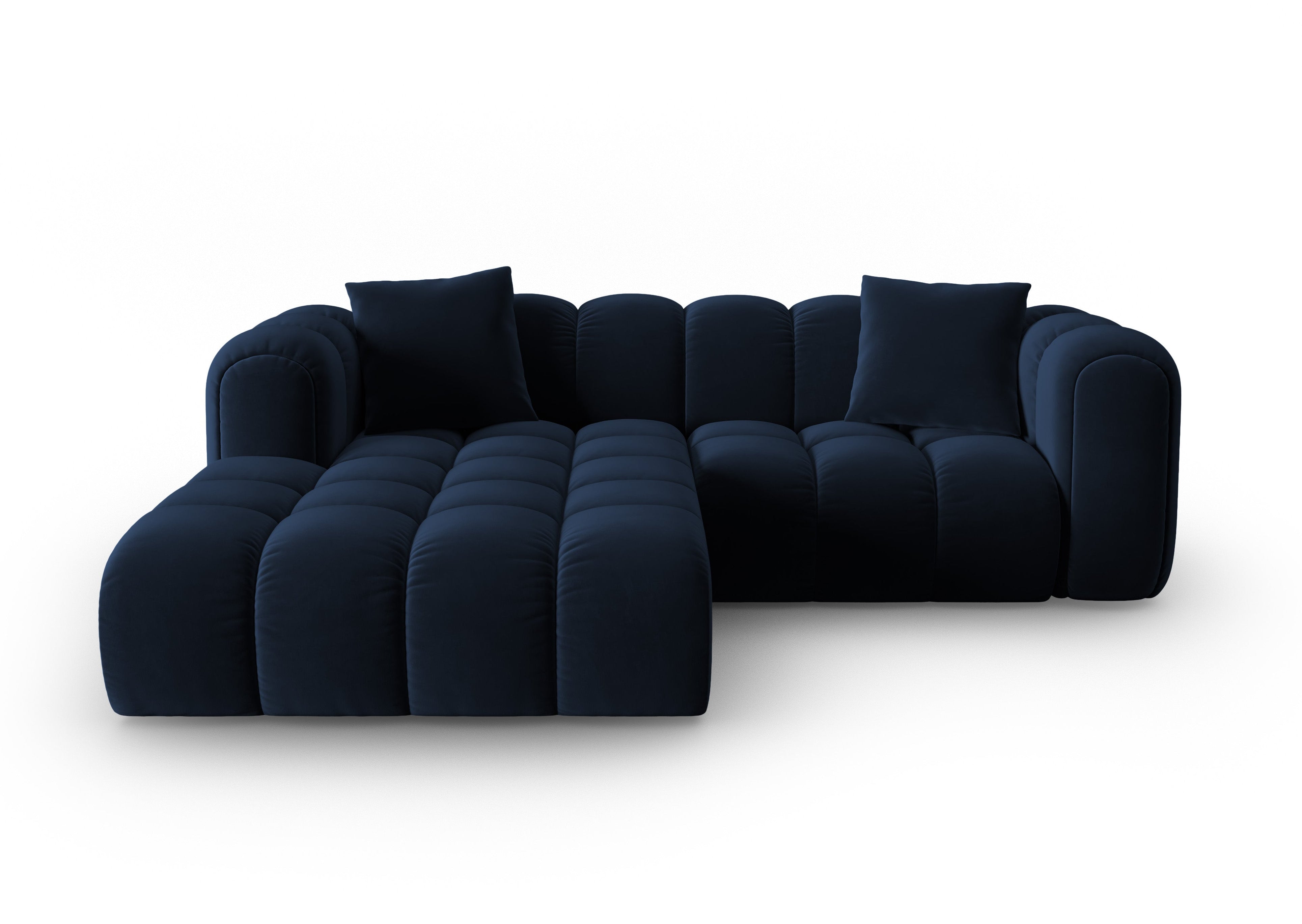 Left-facing 3-seater velvet corner sofa ASTRO royal blue