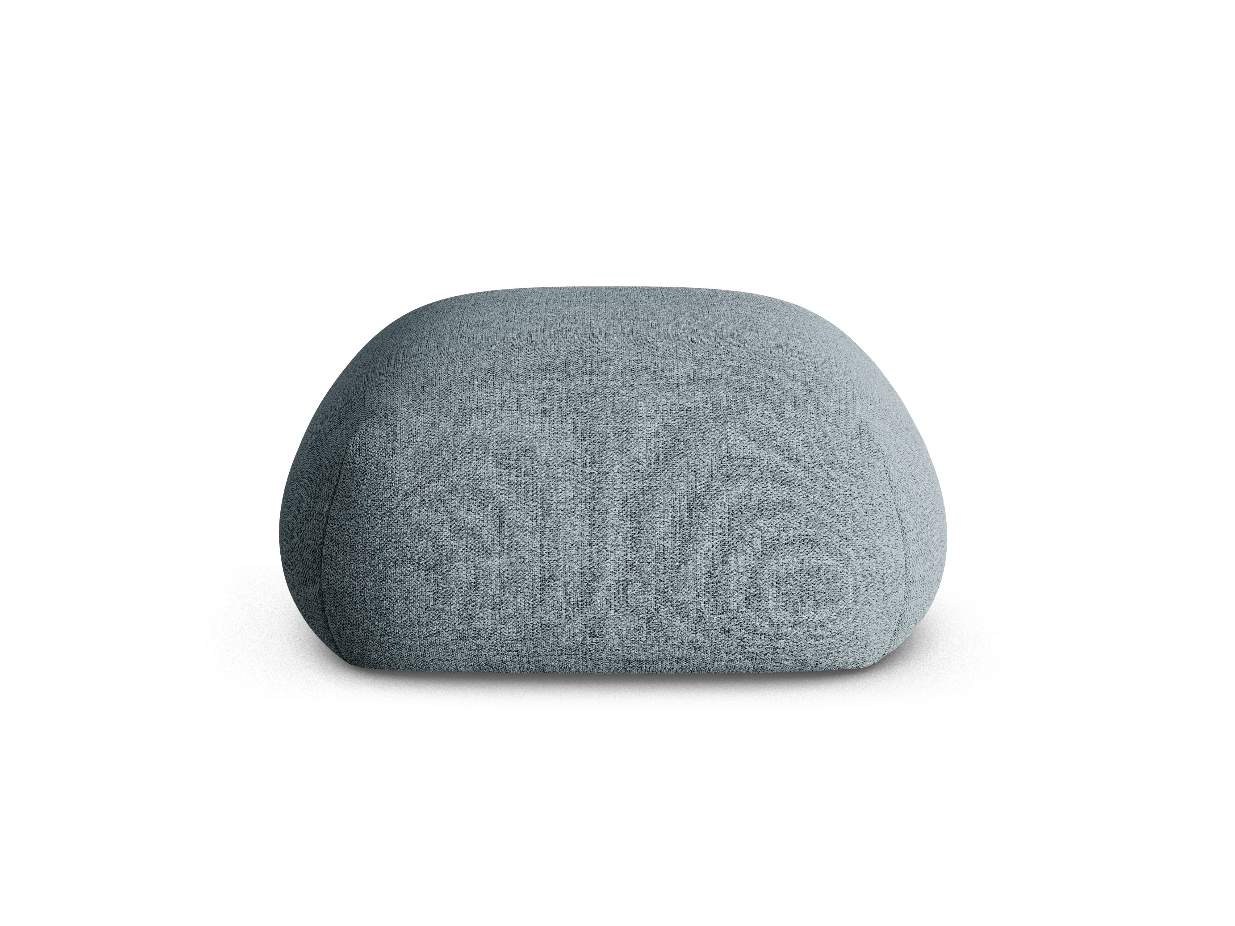 ROGER pouf in blue chenille