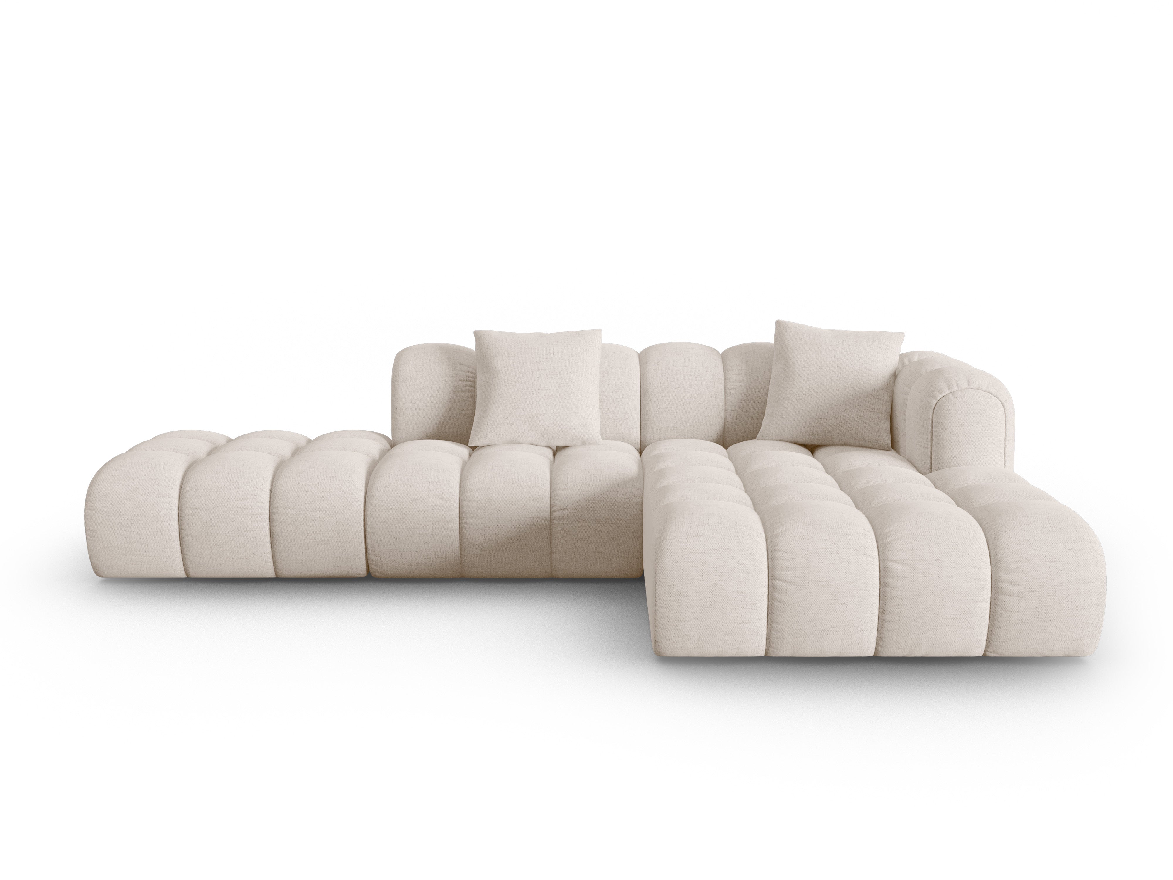 Right-facing open corner sofa ASTRO beige chenille