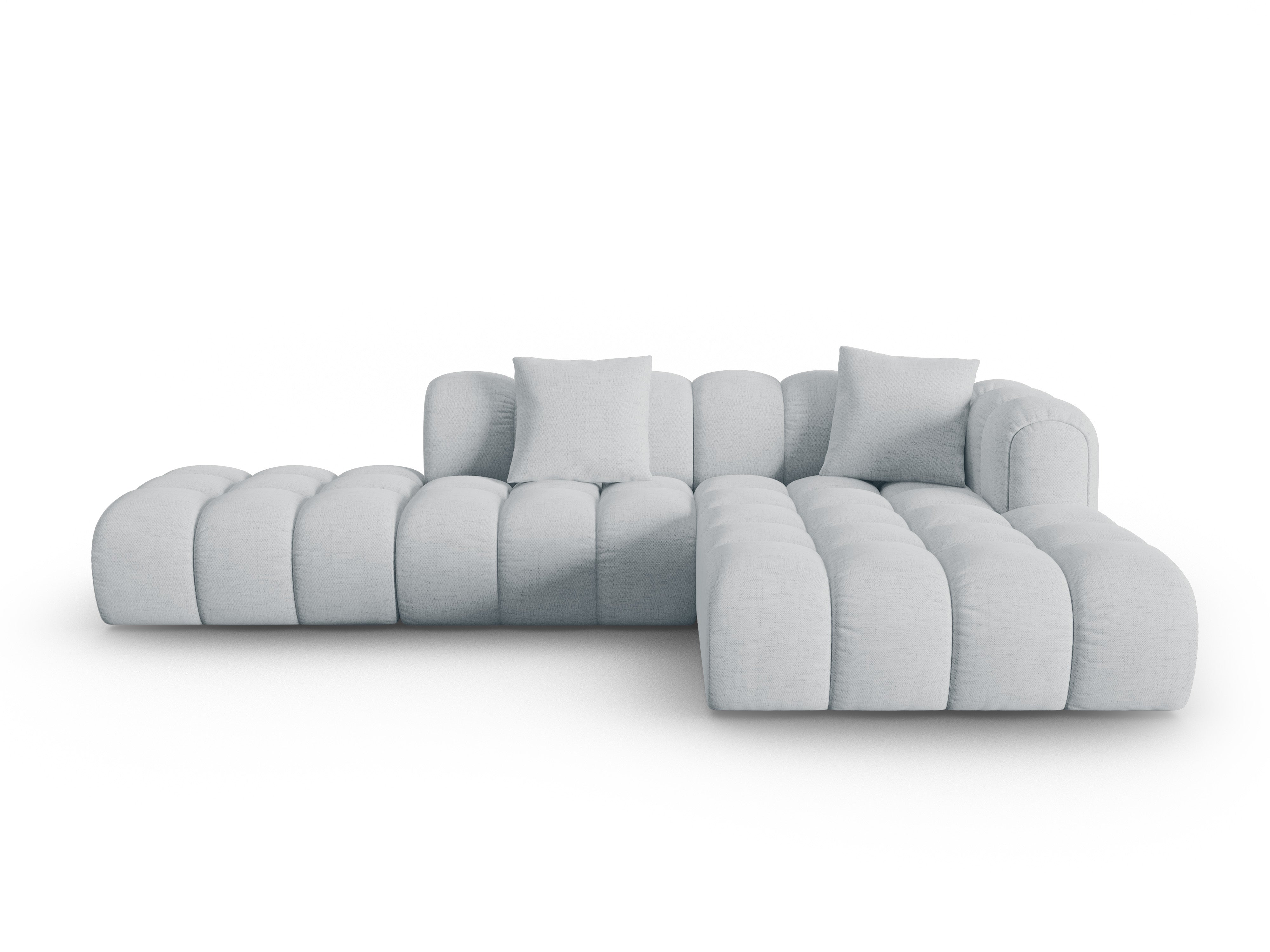 Right-facing open corner sofa ASTRO light gray chenille