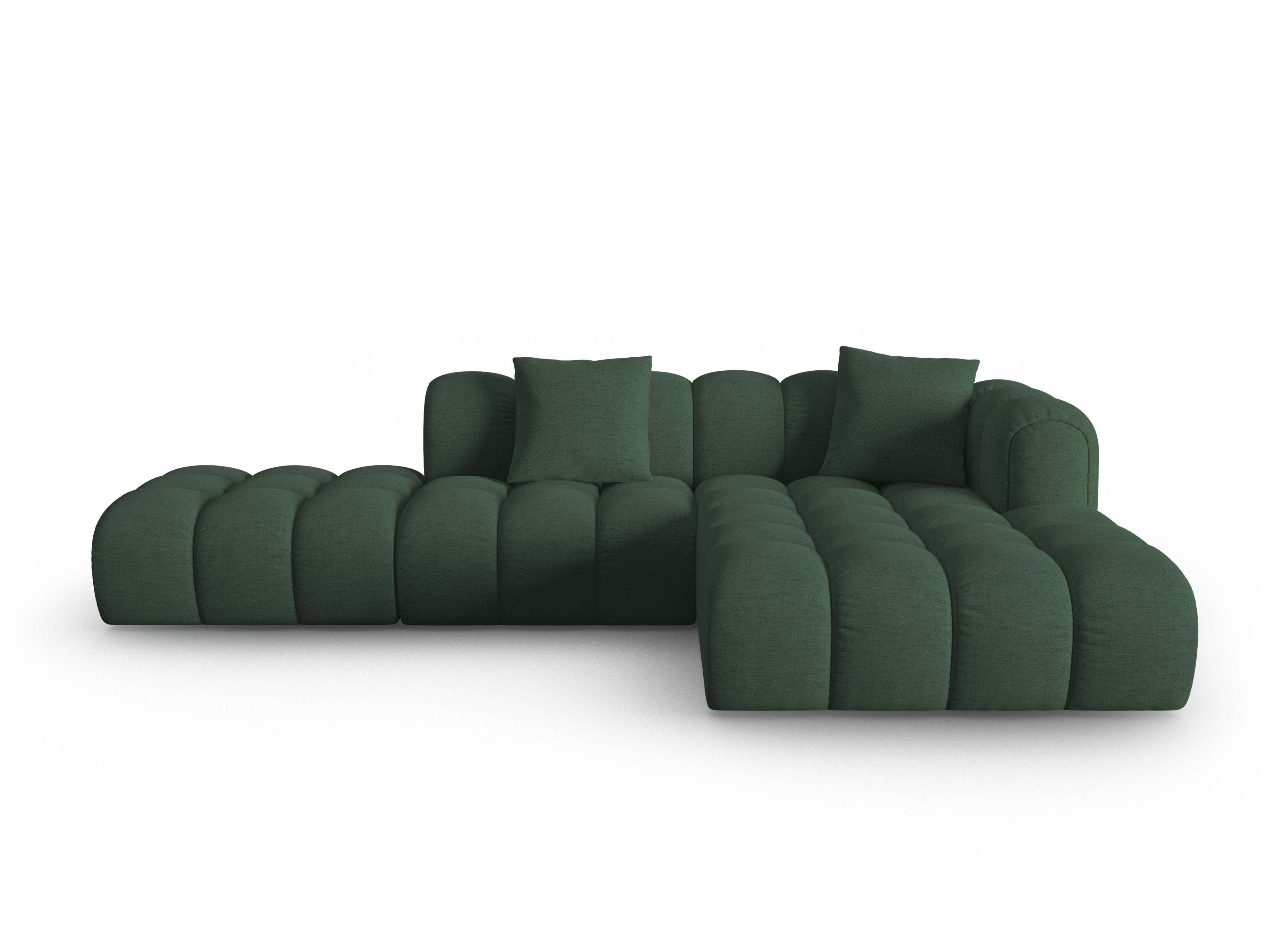 Right-facing open corner sofa ASTRO sea green chenille