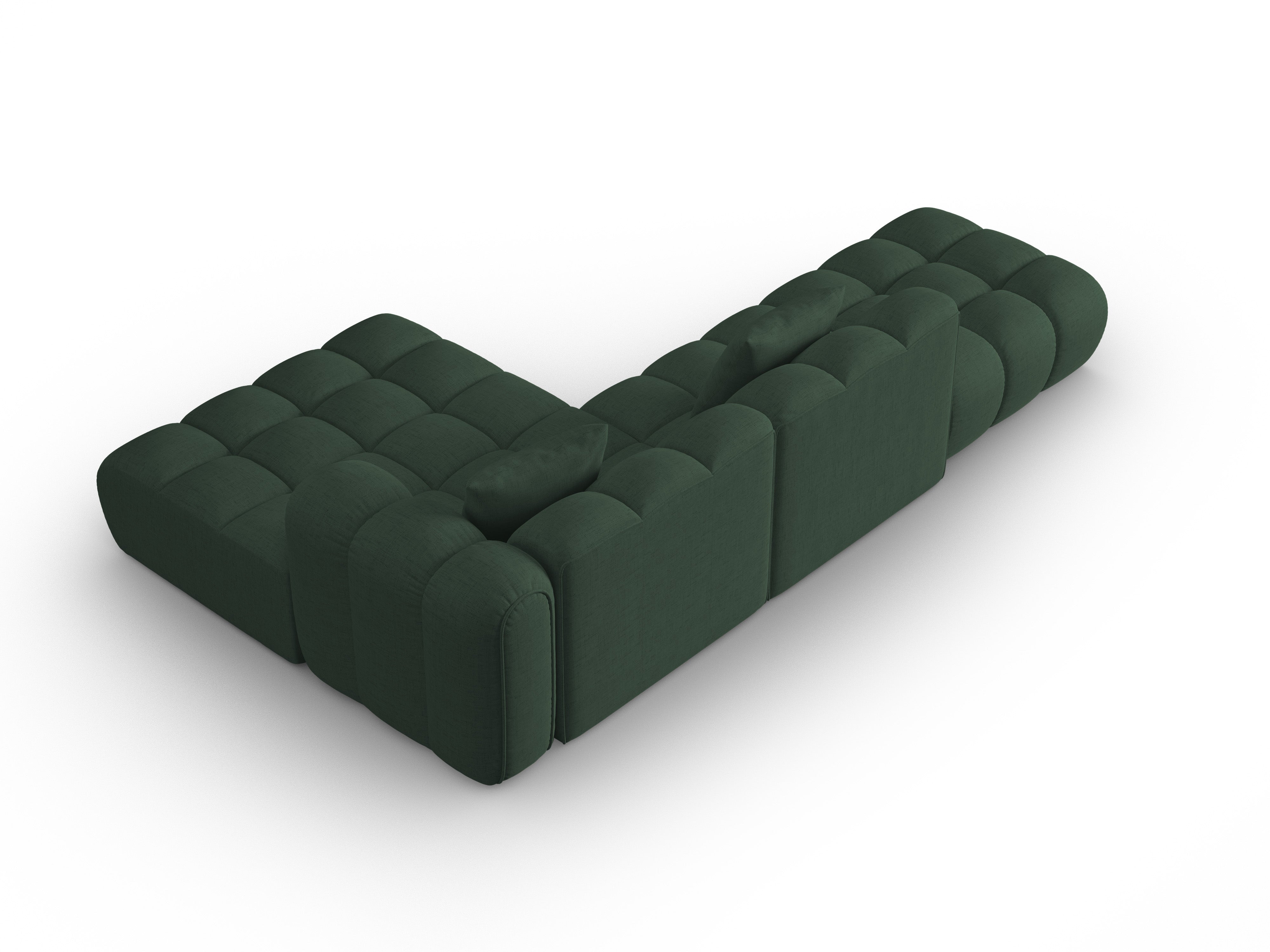 Right-facing open corner sofa ASTRO sea green chenille