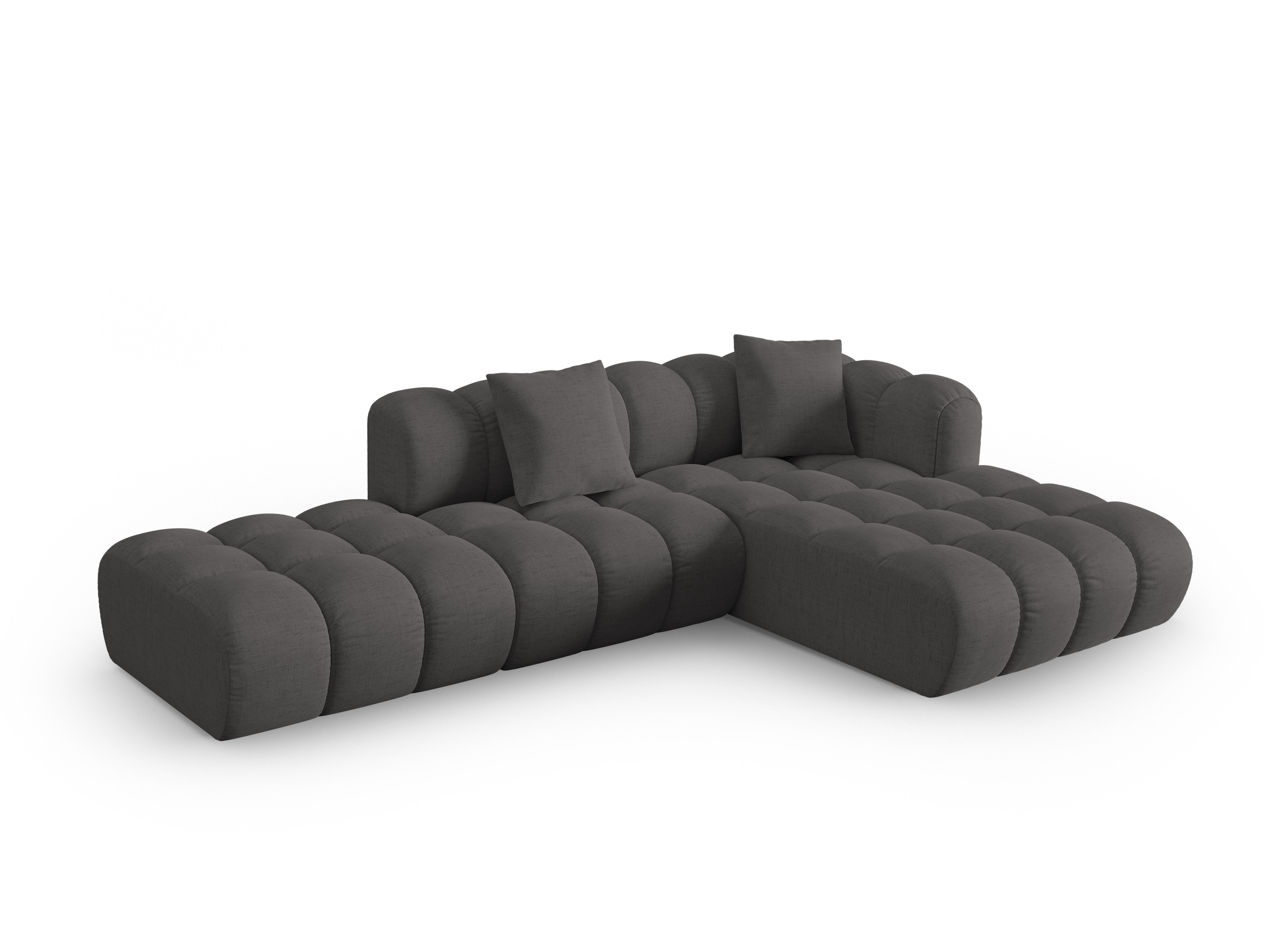 Right-facing open corner sofa ASTRO gray chenille