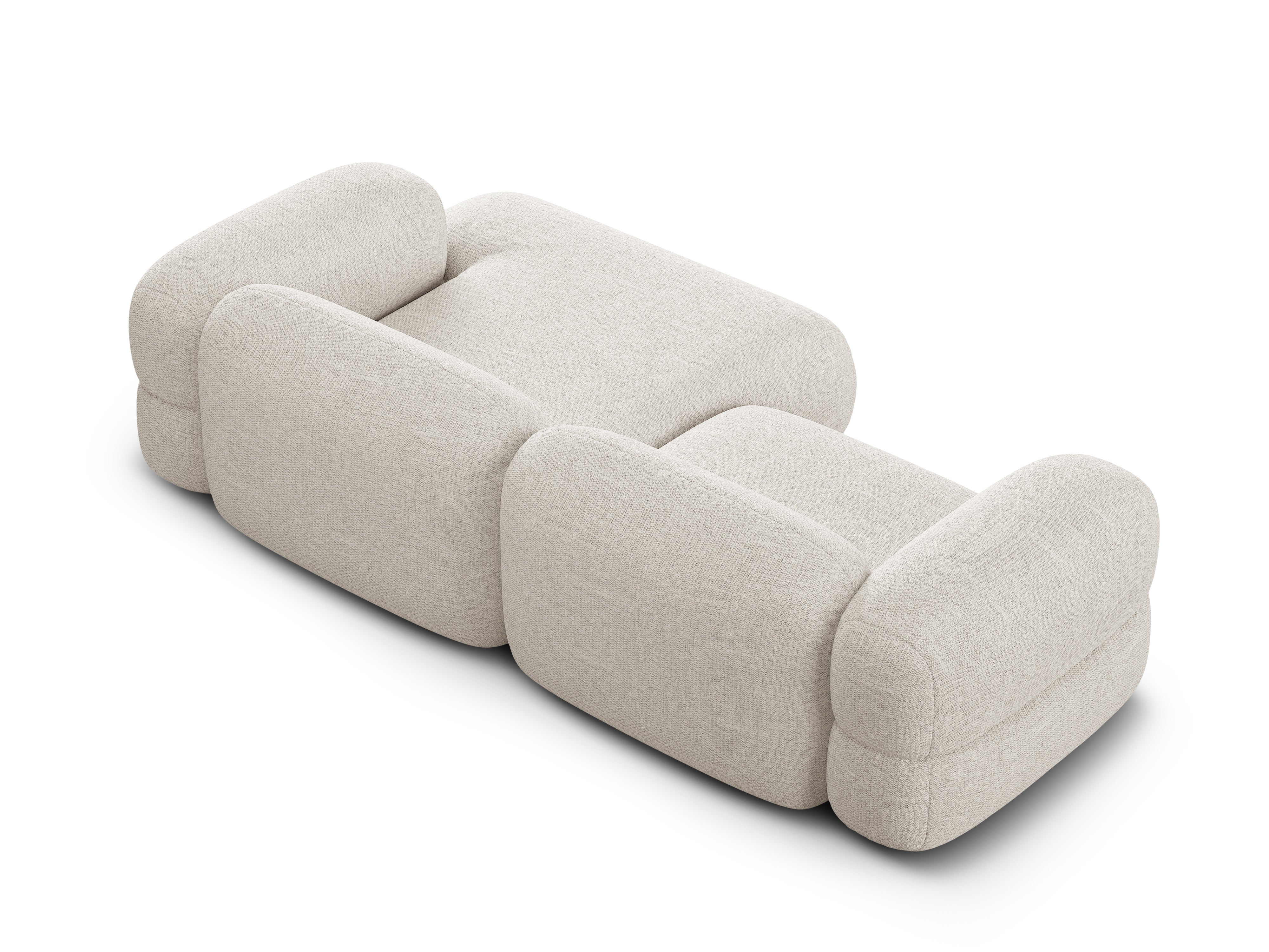 Rechtsseitige Eckcouch ROGER beige Chenille