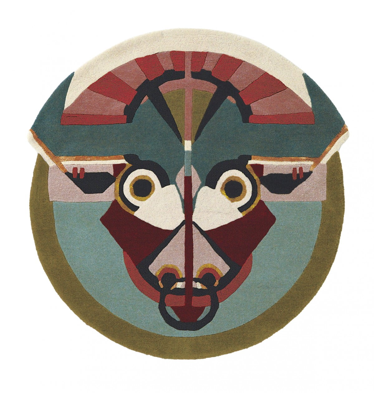 ZODIAC TAURUS runder Teppich grün-beige