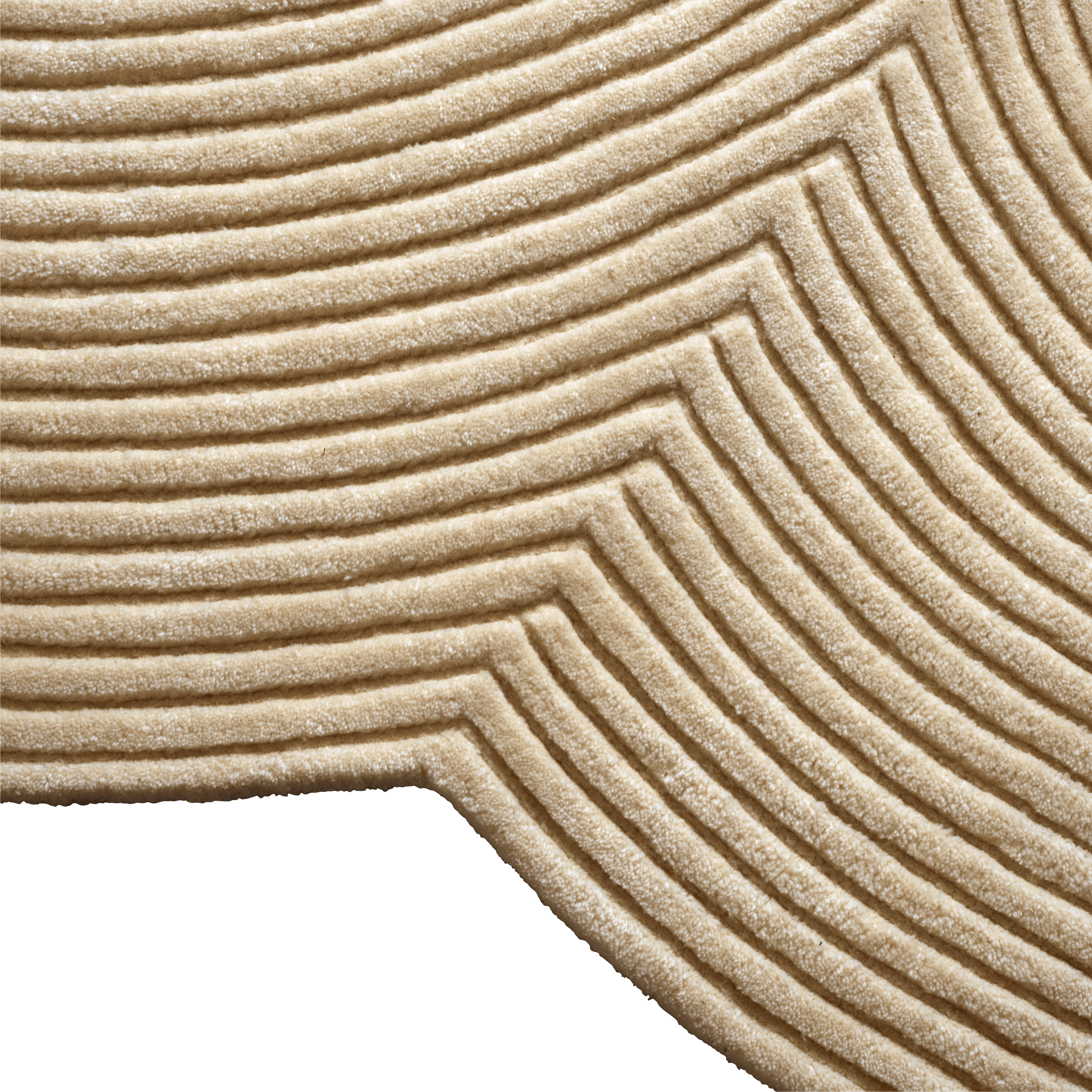 Zen abgerundeter beige Teppich