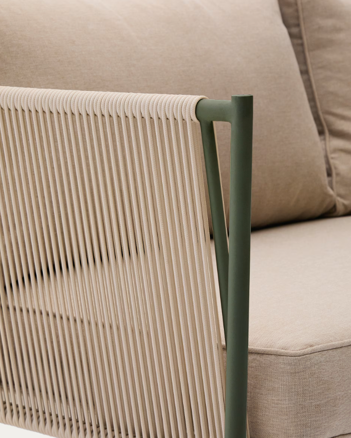 Zivia Écru outer sofa with a steel base